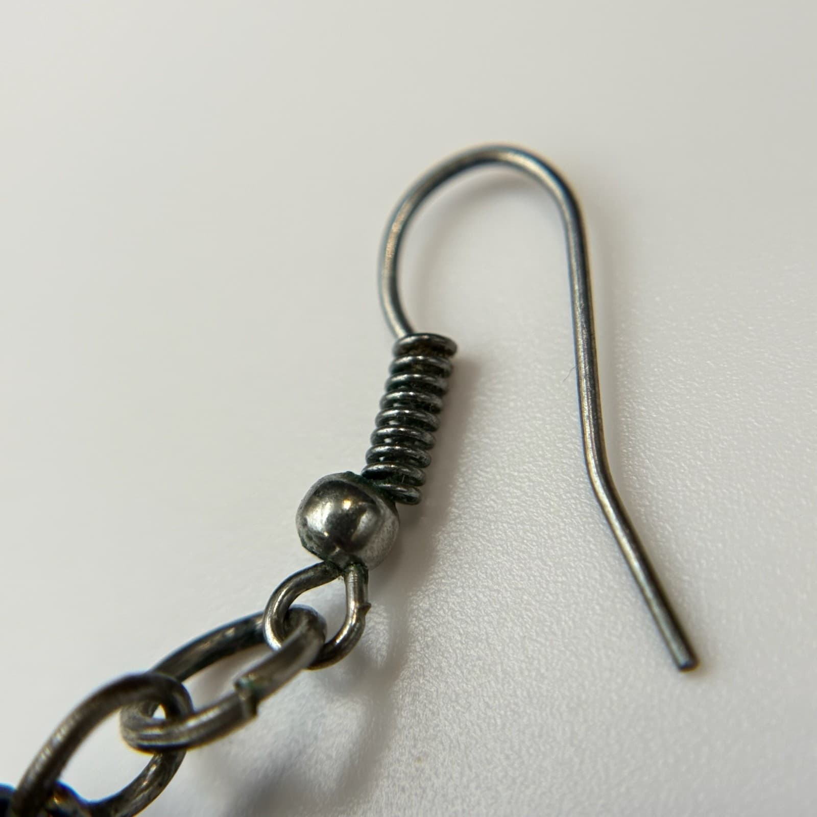 Vintage Black Faceted Gemstone Beads Silver-Toned Fashion Spinel Earrings - Thumbnail 10