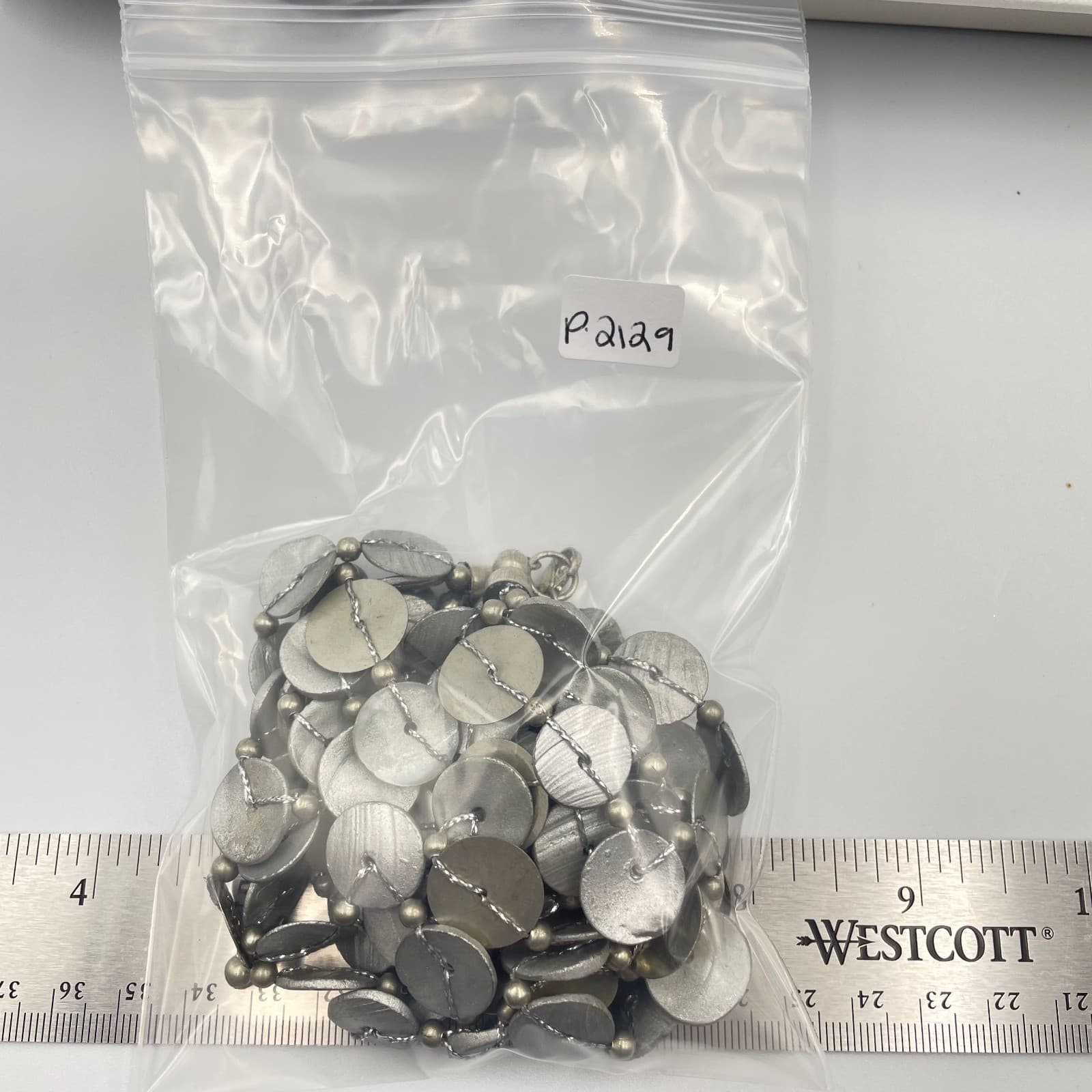 Vintage Statement Multi Strand Silver Coin Necklace Bohemian Layered Shell Disk - Thumbnail 8