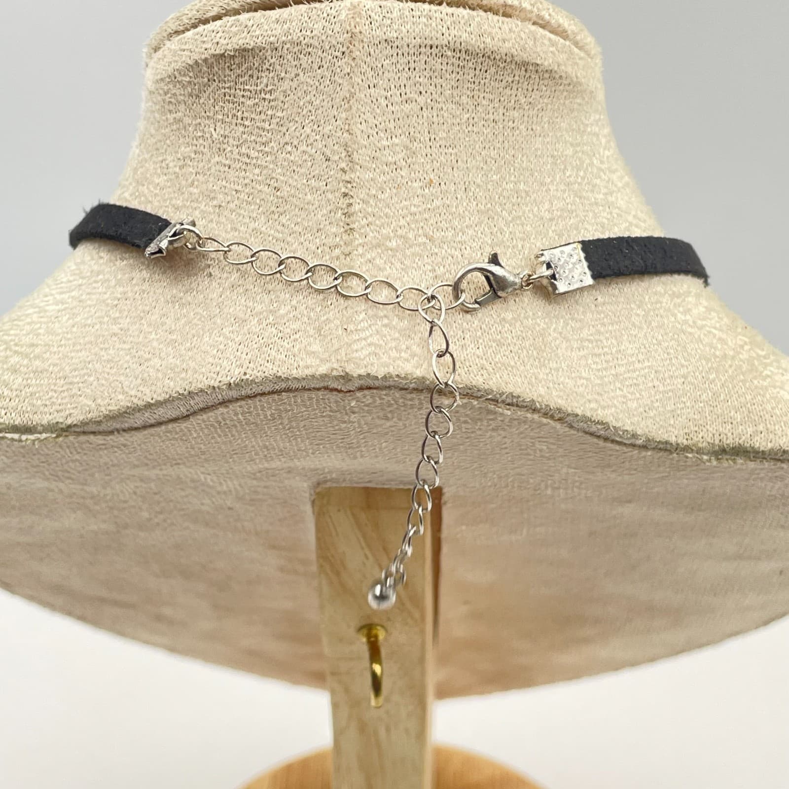 Dripping Blood Heart Choker Necklace Red Enamel Silver Pendant Goth Emo Suede - Thumbnail 7