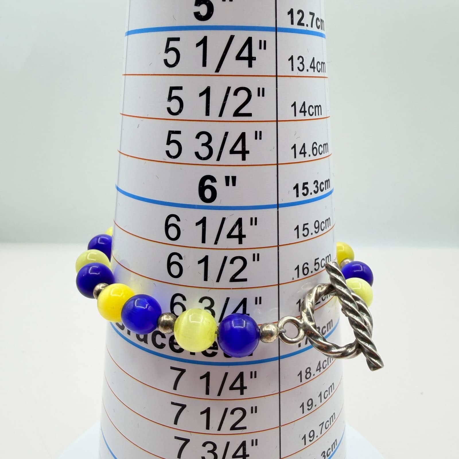 Vintage Y2K Women Silver Tone Toggle Cat Eye Bead CHS Alphabet Bracelet Jewelry - Thumbnail 11