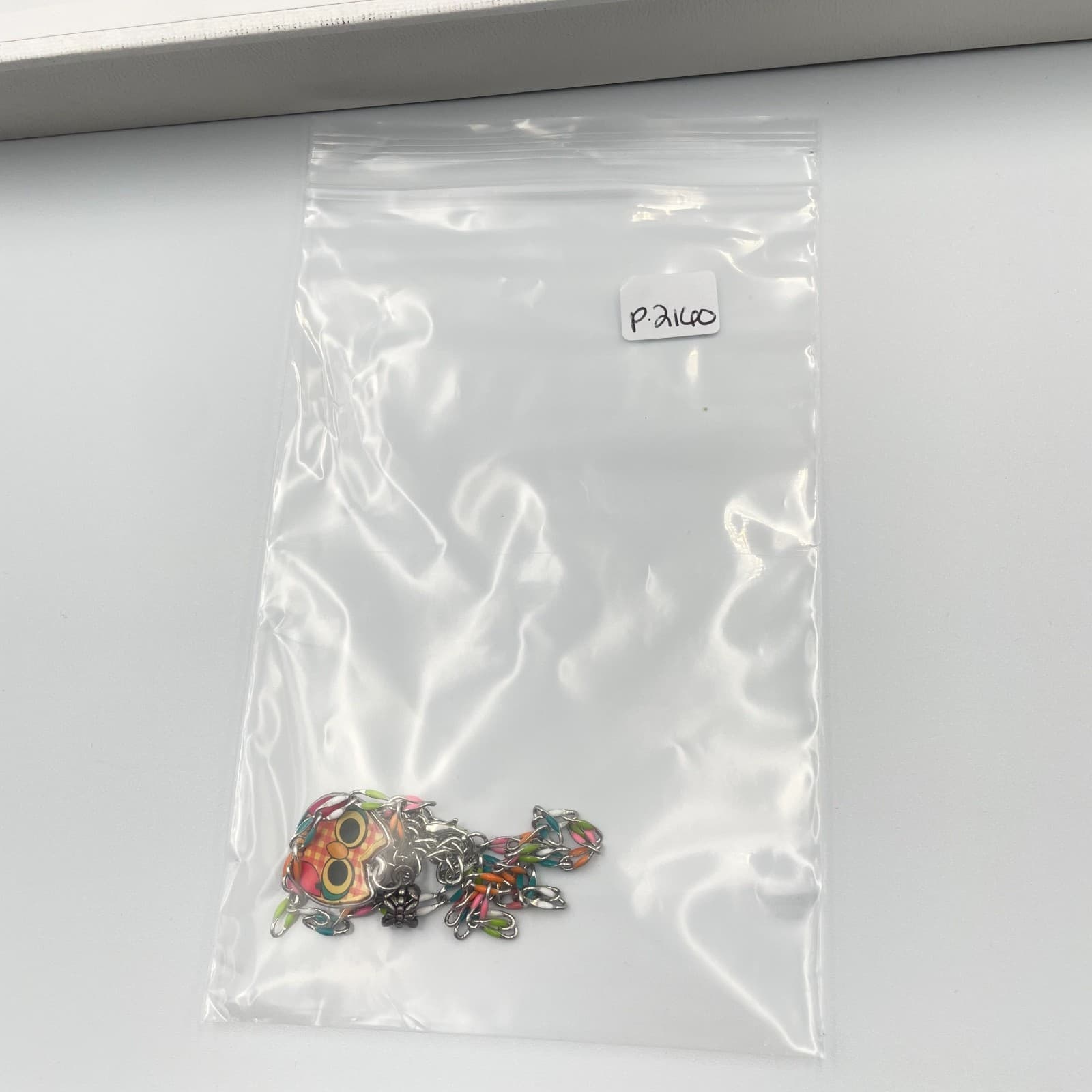 Vintage Colorful Owl Pendant Necklace Enamel Multi Chain Boho Whimsical Jewelry - Thumbnail 8