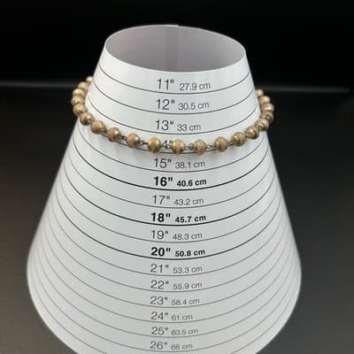 Vintage Ethnic Silver Ball Bead Necklace 14" Tribal Boho Antique Jewelry - Thumbnail 6