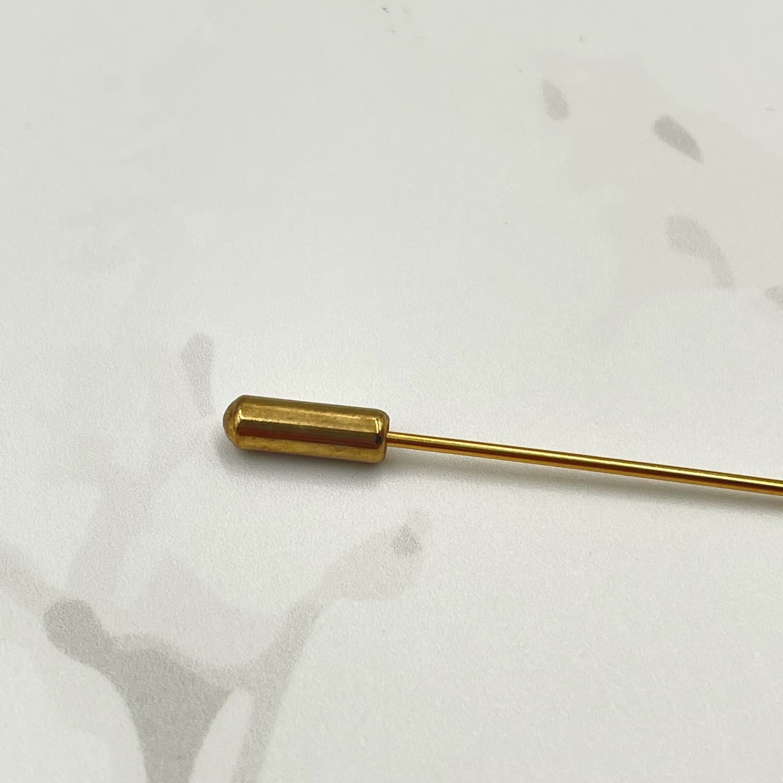 Vintage VTG Cameo Hat Pin Stick Pin Gold Tone White Portrait 2 3/4" Long Classic - Thumbnail 7