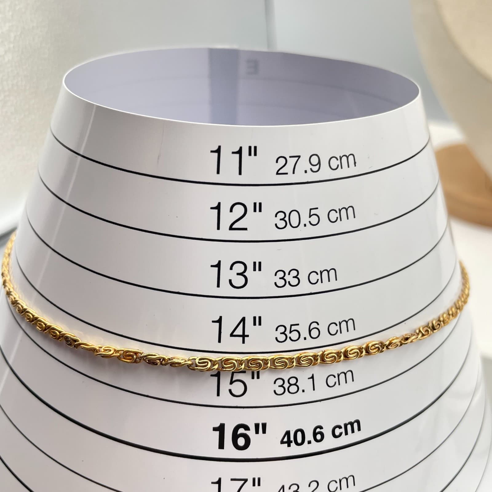 Vintage Gold Over S-Link Scroll Chain Necklace 18" Layering Choker Dainty - Thumbnail 7