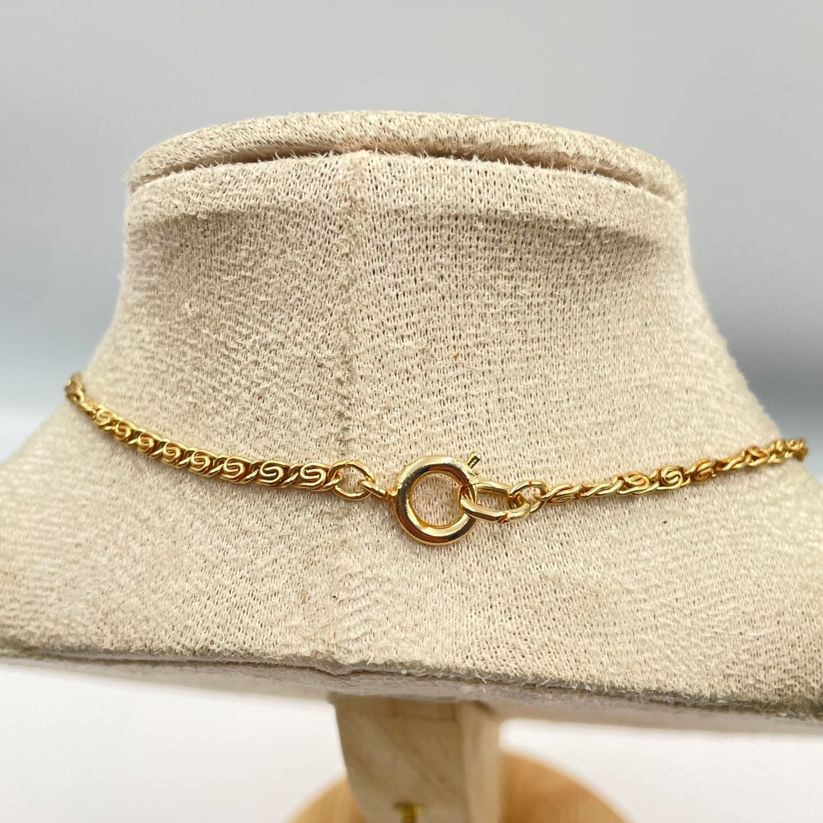 Vintage Gold Over S-Link Scroll Chain Necklace 18" Layering Choker Dainty - Thumbnail 6