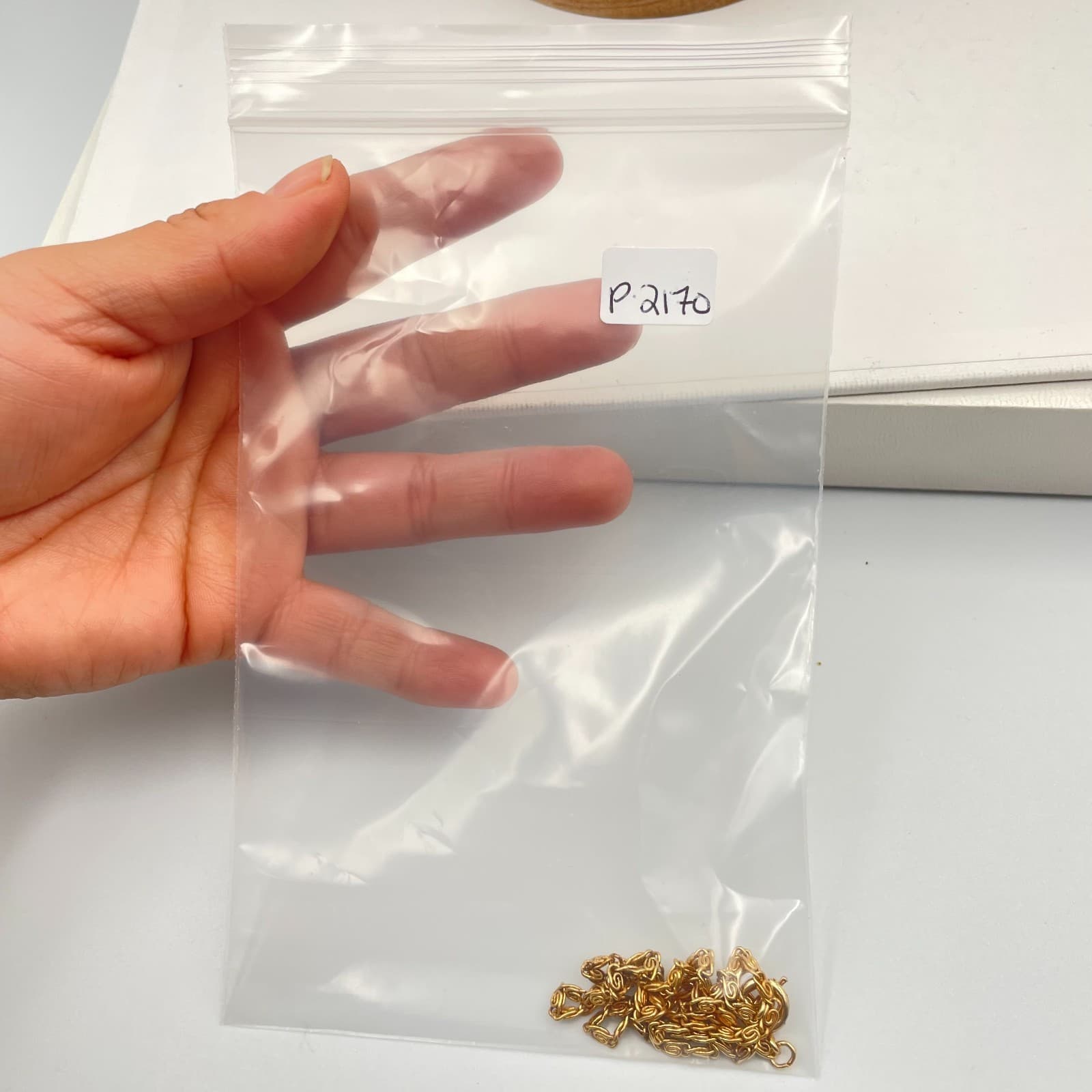 Vintage Gold Over S-Link Scroll Chain Necklace 18" Layering Choker Dainty - Thumbnail 8