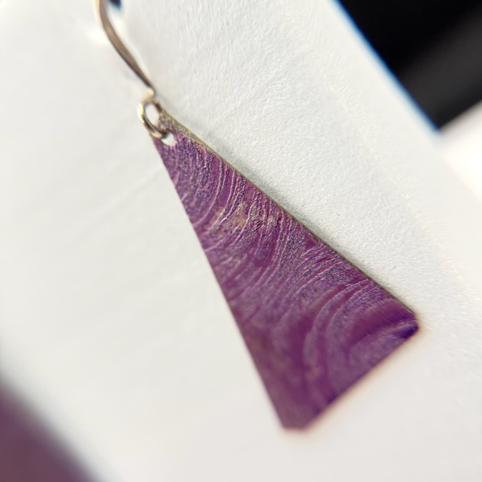 Vintage Handmade Womens Purple Triangle Dangle Fashion Wedding Earrings - Thumbnail 12