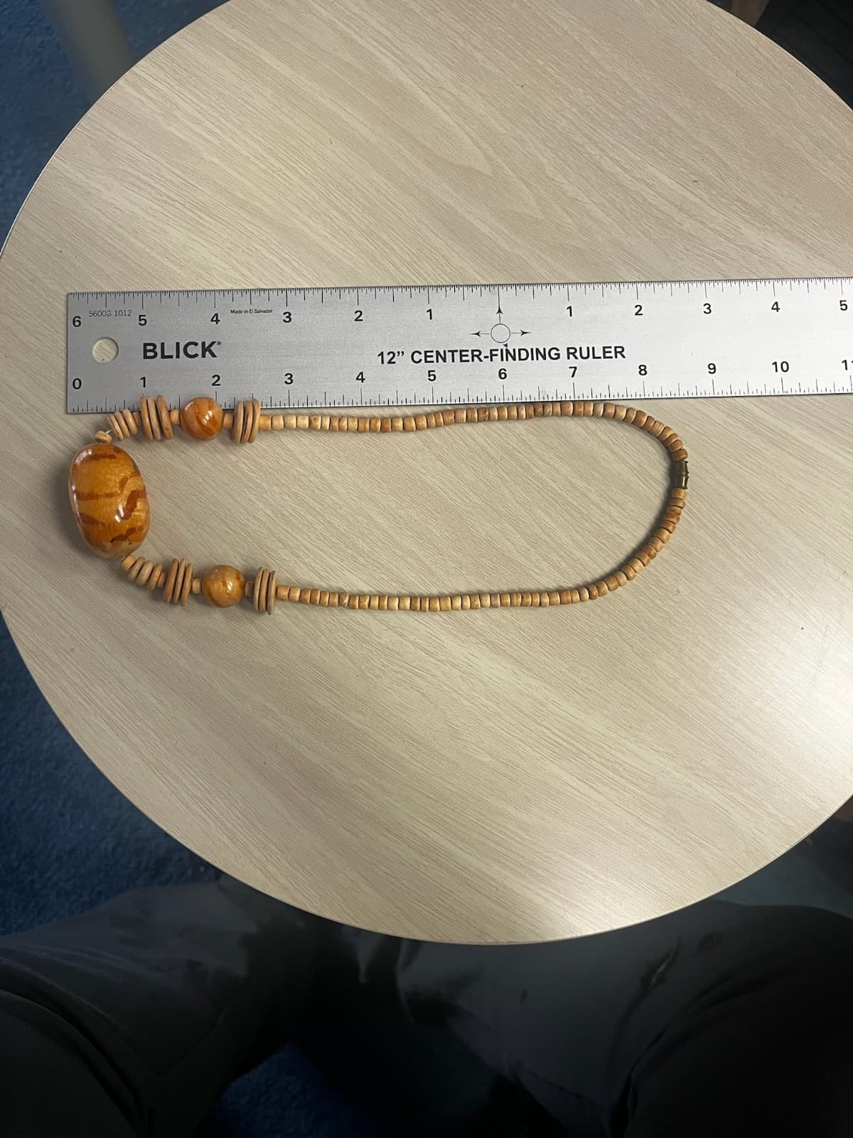 Vintage Chunky Light Wood Bead Statement Necklace Boho Natural Artisan Style - Thumbnail 9