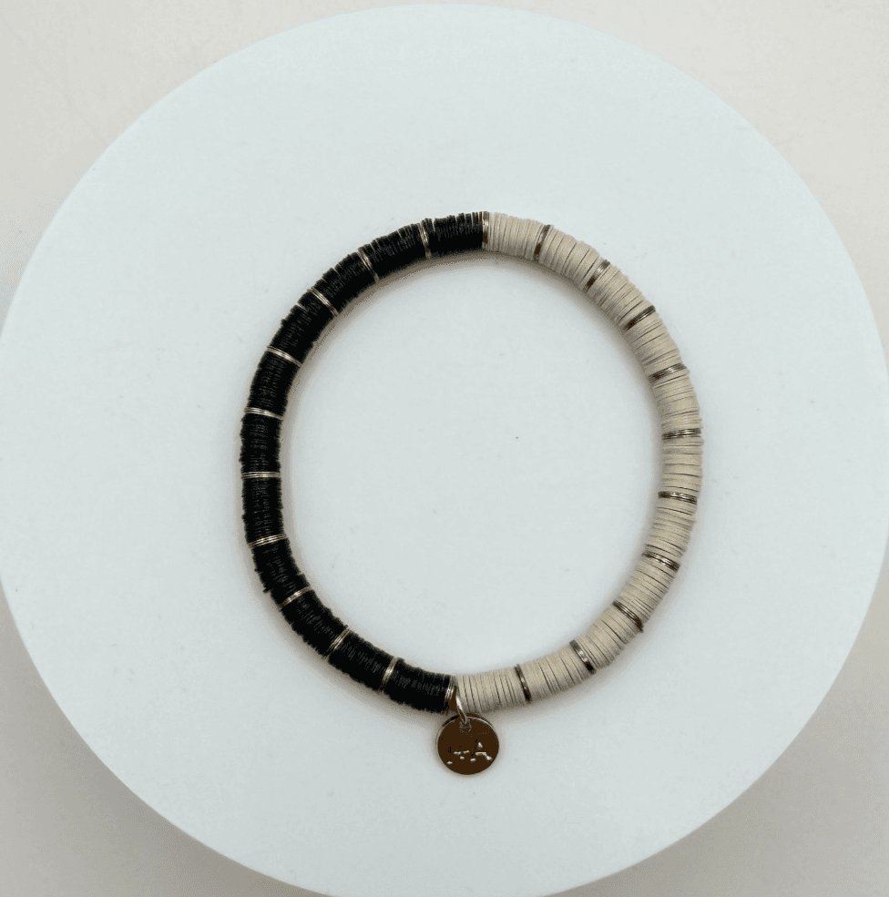 Vintage Y2K Gold Tone Heishi Disc Beaded Charm Bracelet Women's Classic Jewelry - Thumbnail 2