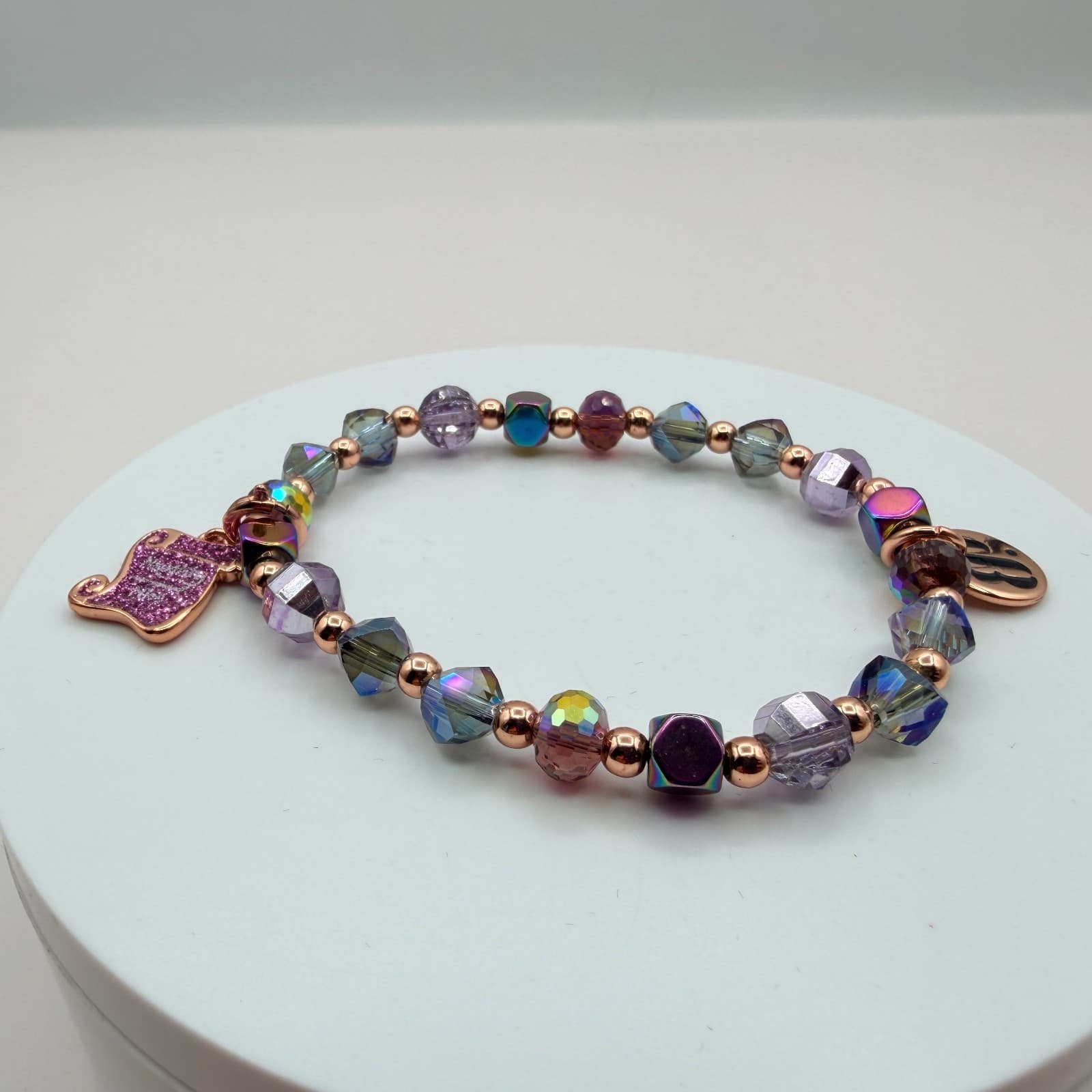 Vintage Y2K Naughty or Nice Beaded Charm Bracelet Women's Classic Jewelry - Thumbnail 7