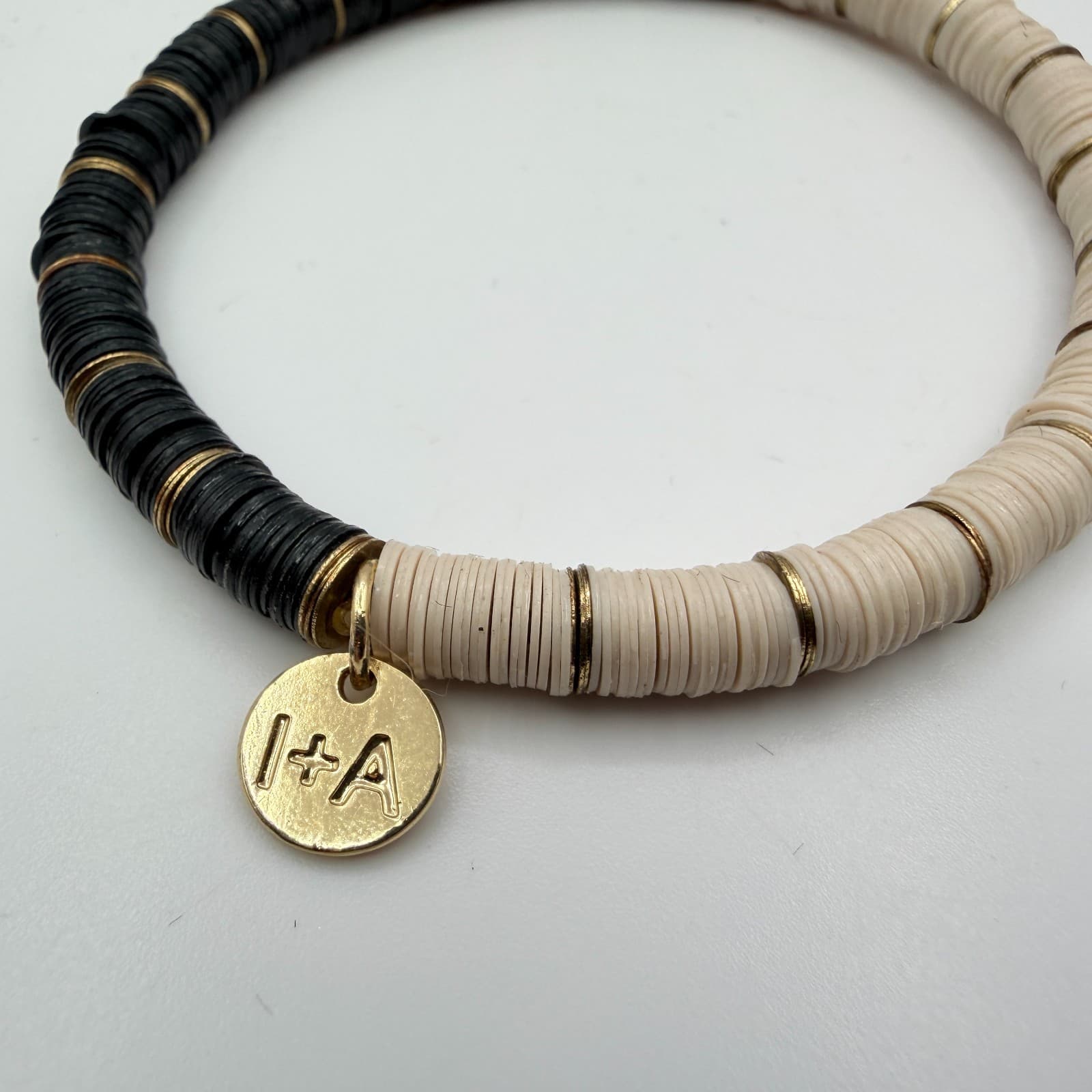 Vintage Y2K Gold Tone Heishi Disc Beaded Charm Bracelet Women's Classic Jewelry - Thumbnail 6