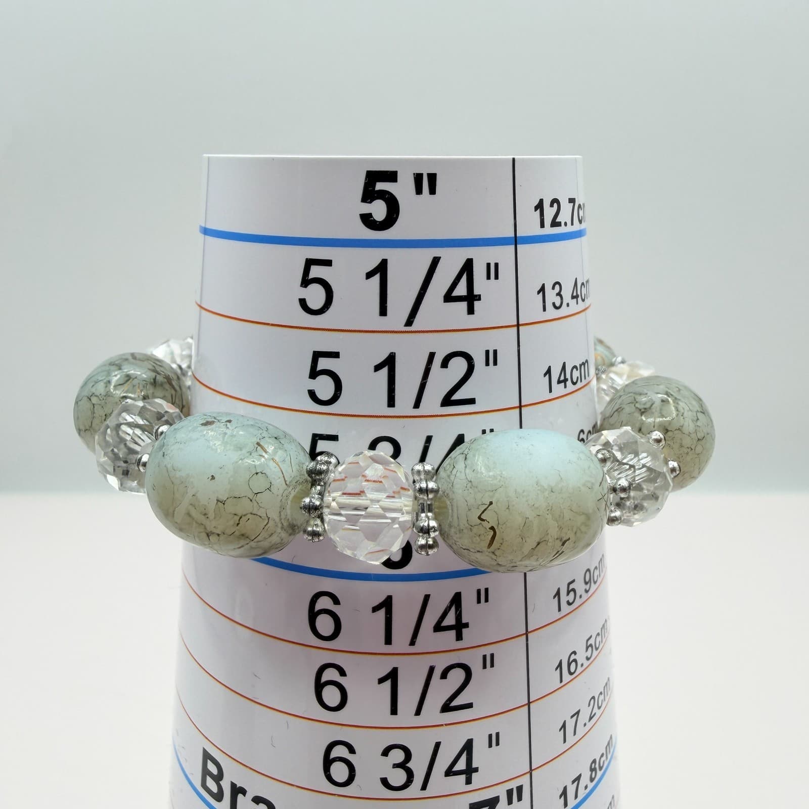 Vintage Y2K Silver Tone Beaded Stretch Bracelet Boho Women's Classic Jewelry - Thumbnail 11