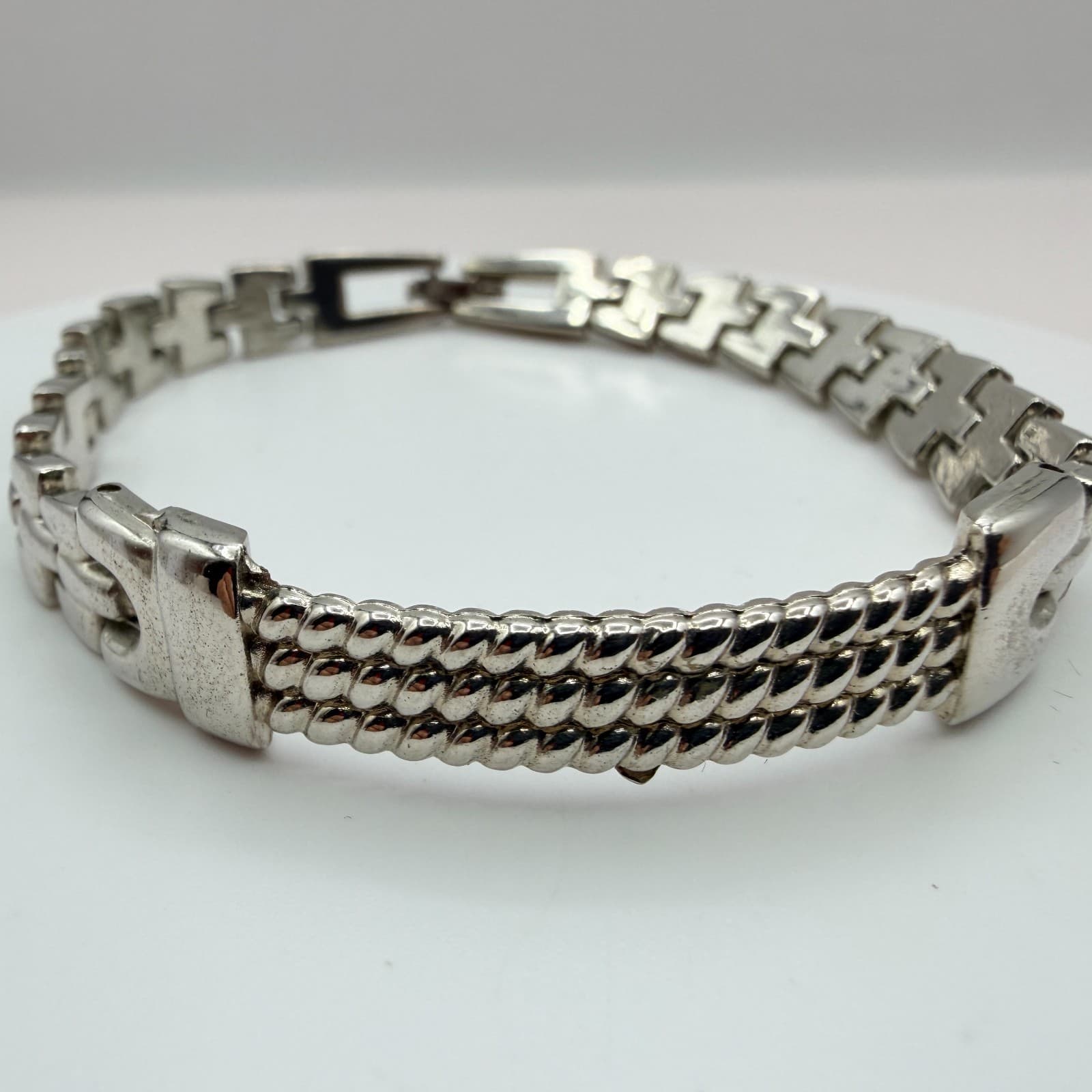Vintage 90s Silver Tone Breil Edit Bracelet Boho Women's Classic Fashion Jewelry - Thumbnail 3