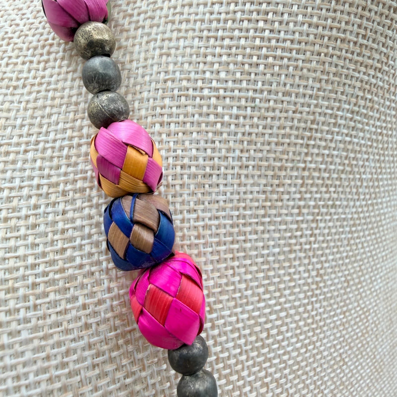 Vintage 90s Beaded Necklace Statement Boho Women's Classic Fashion Jewelry - Thumbnail 8