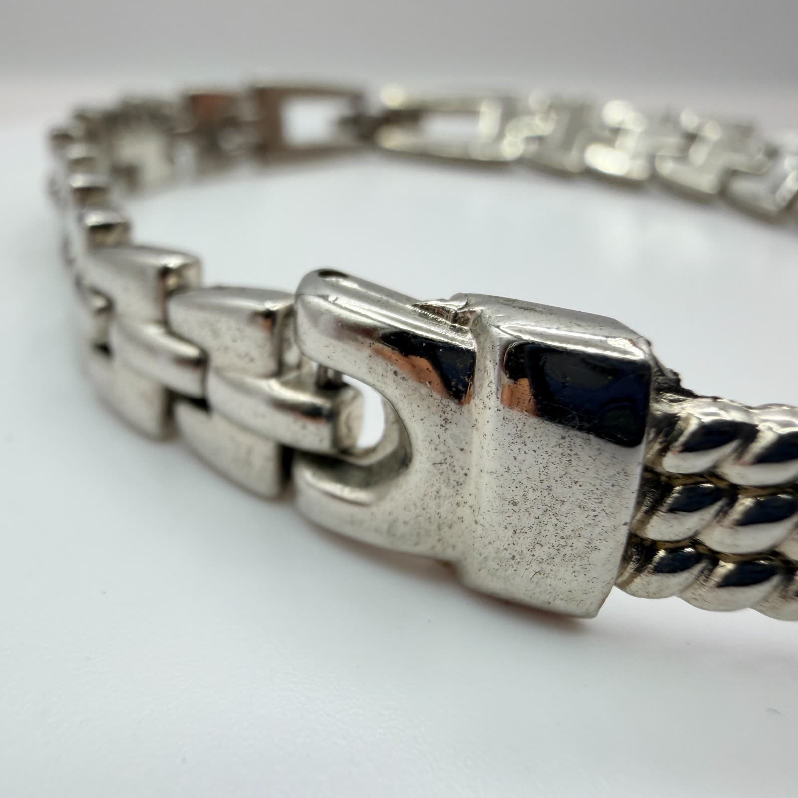 Vintage 90s Silver Tone Breil Edit Bracelet Boho Women's Classic Fashion Jewelry - Thumbnail 4