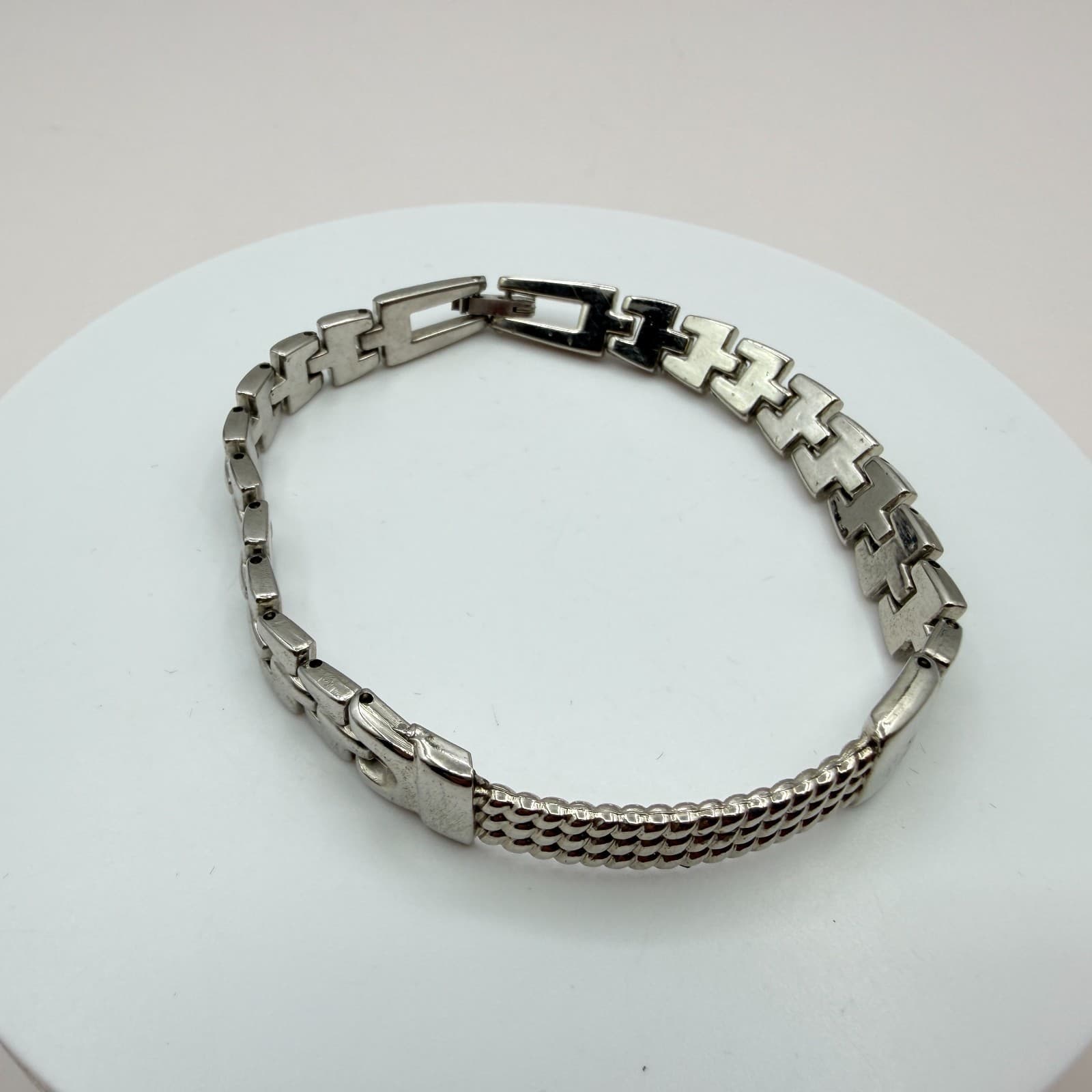 Vintage 90s Silver Tone Breil Edit Bracelet Boho Women's Classic Fashion Jewelry - Thumbnail 2