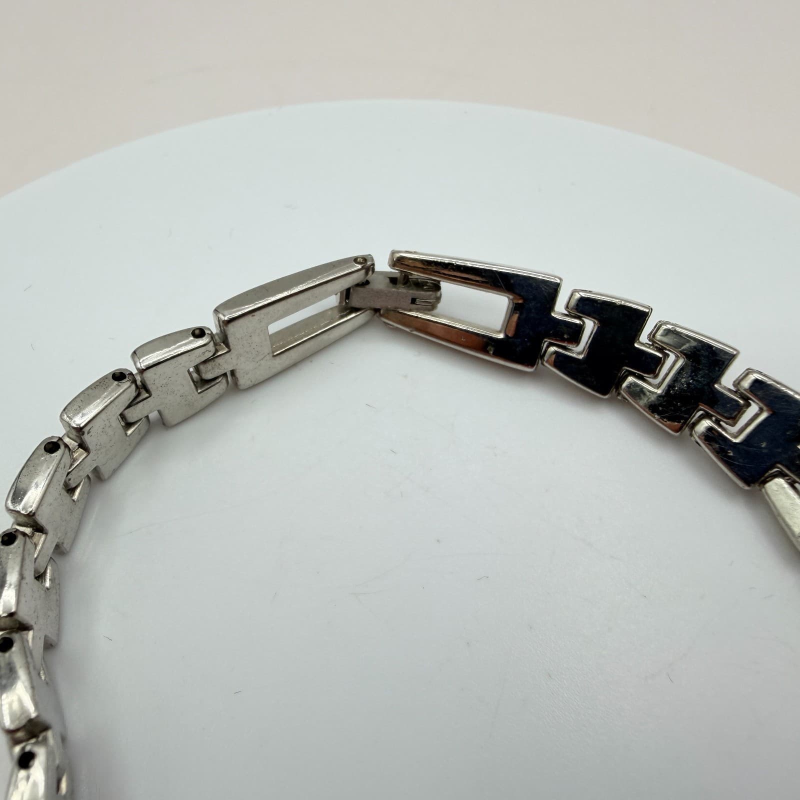 Vintage 90s Silver Tone Breil Edit Bracelet Boho Women's Classic Fashion Jewelry - Thumbnail 6