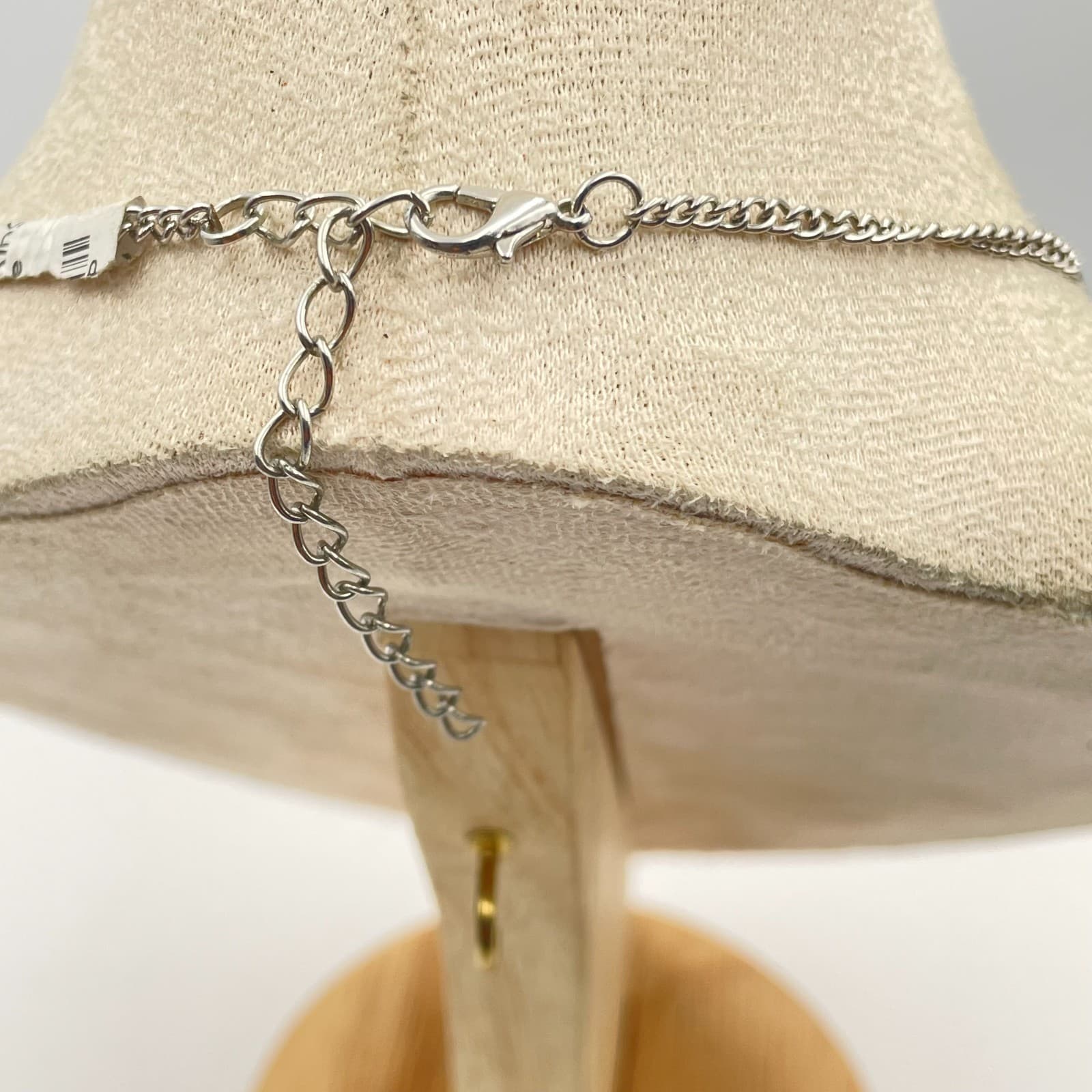 VTG Silver Crescent Moon Bib Necklace Hammered Metal Multi Choker Boho Statement - Thumbnail 5