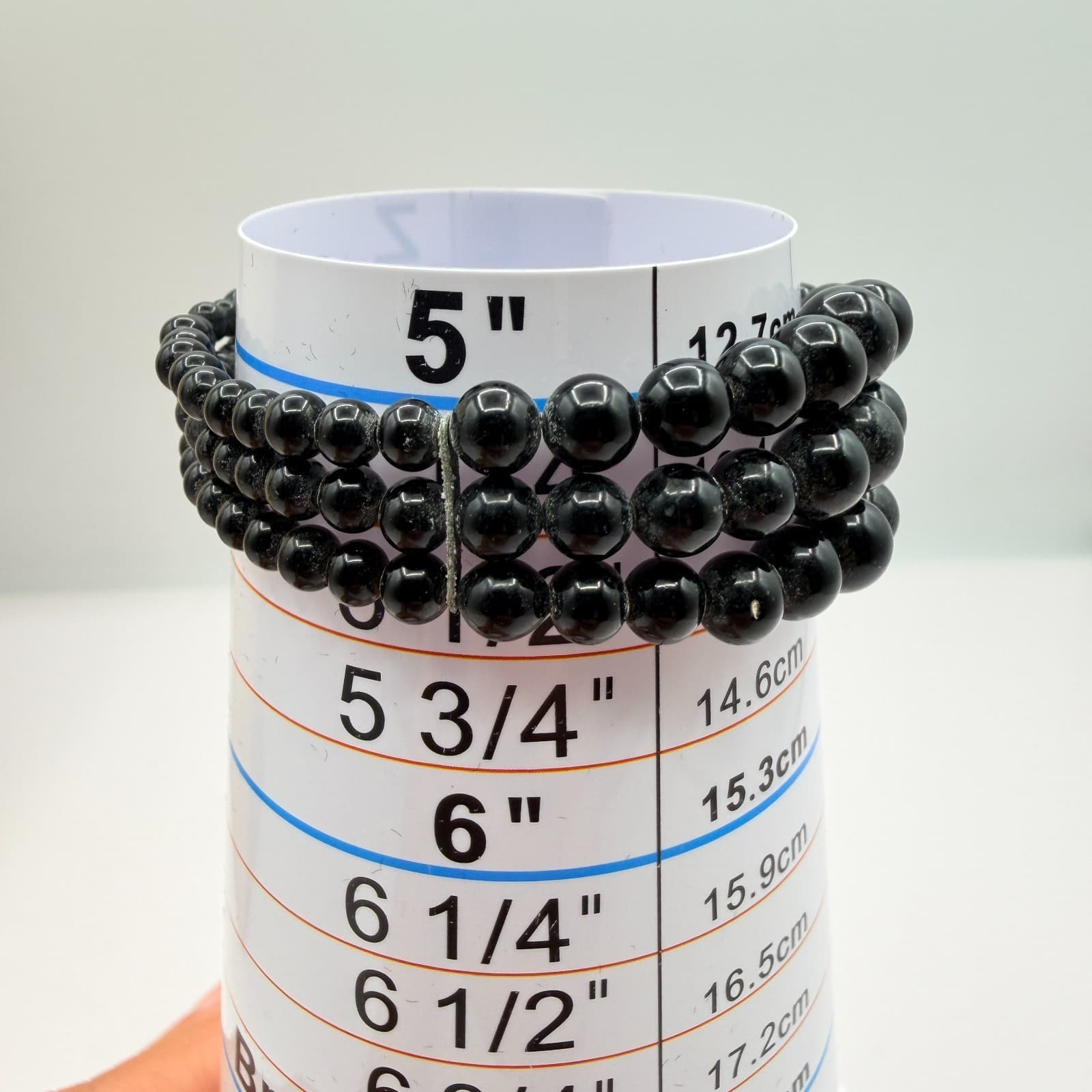 Vintage 90s Black Beaded Memory Wire Wrap Bracelet Women's Classic Jewelry - Thumbnail 10