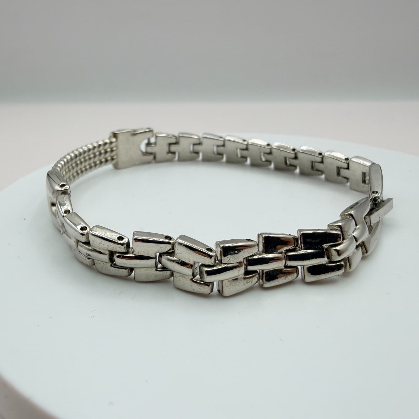 Vintage 90s Silver Tone Breil Edit Bracelet Boho Women's Classic Fashion Jewelry - Thumbnail 8