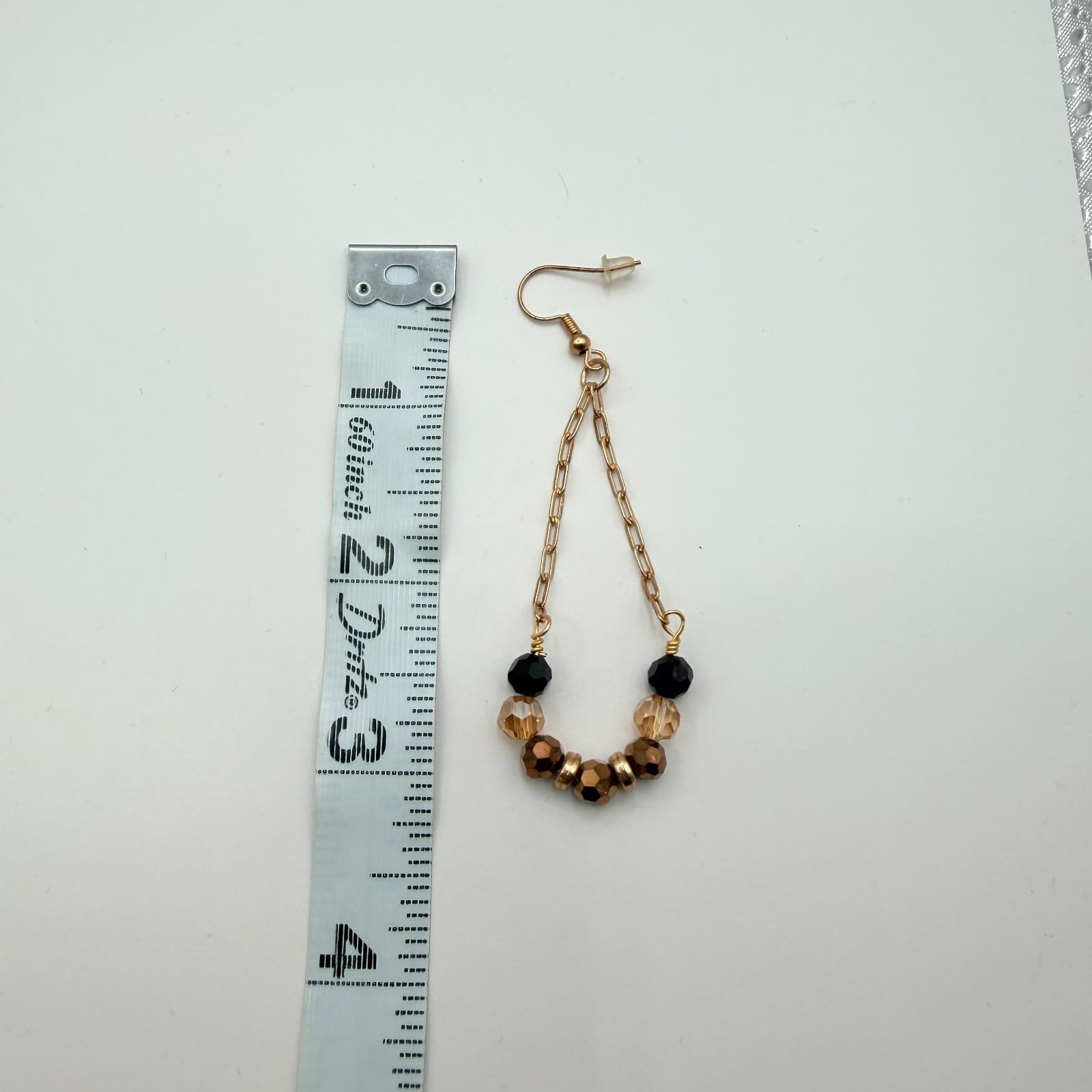 Vintage Y2K Gold Tone Chain Beaded Dangle Earrings Women's Classic Jewelry - Thumbnail 8