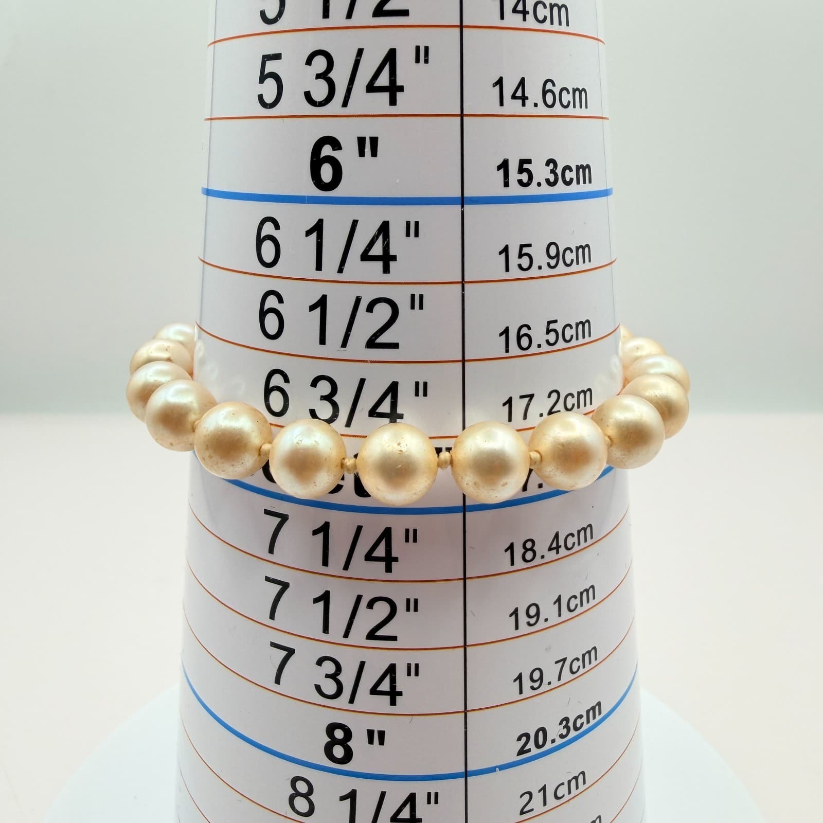 Vintage 90s Gold Tone Cream Faux Pearl Bracelet Women's Classic Fashion Jewelry - Thumbnail 10