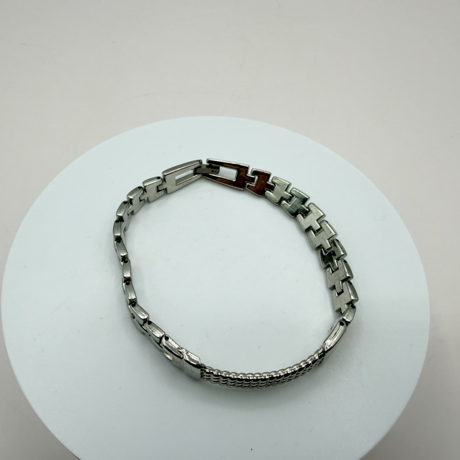 Vintage 90s Silver Tone Breil Edit Bracelet Boho Women's Classic Fashion Jewelry - Thumbnail 7