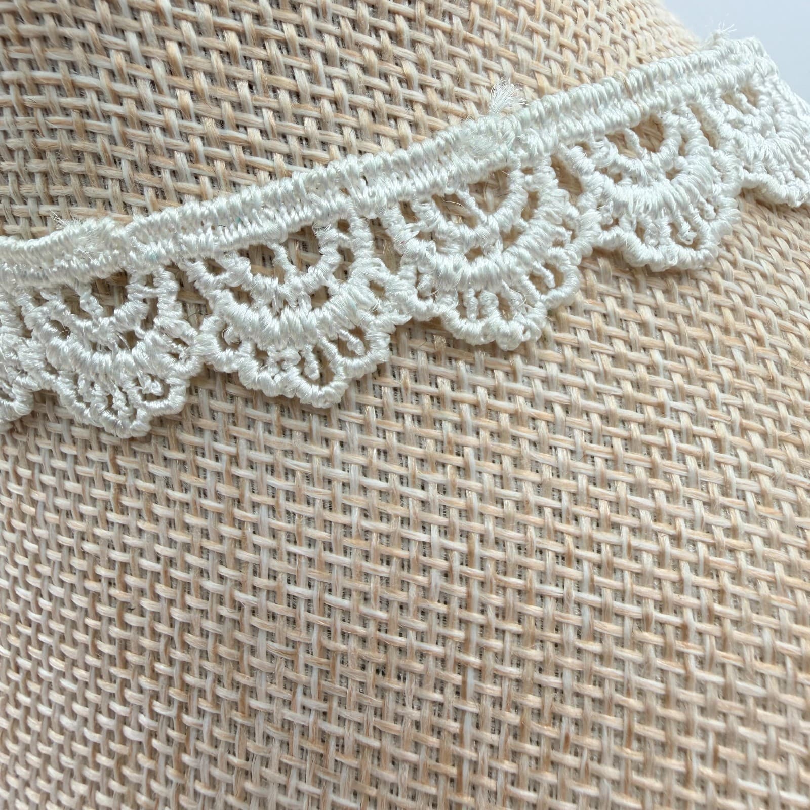 VTG Y2K Silver Tone Cream Lace Crochet Choker Necklace Women's Fashion Jewelry - Thumbnail 5