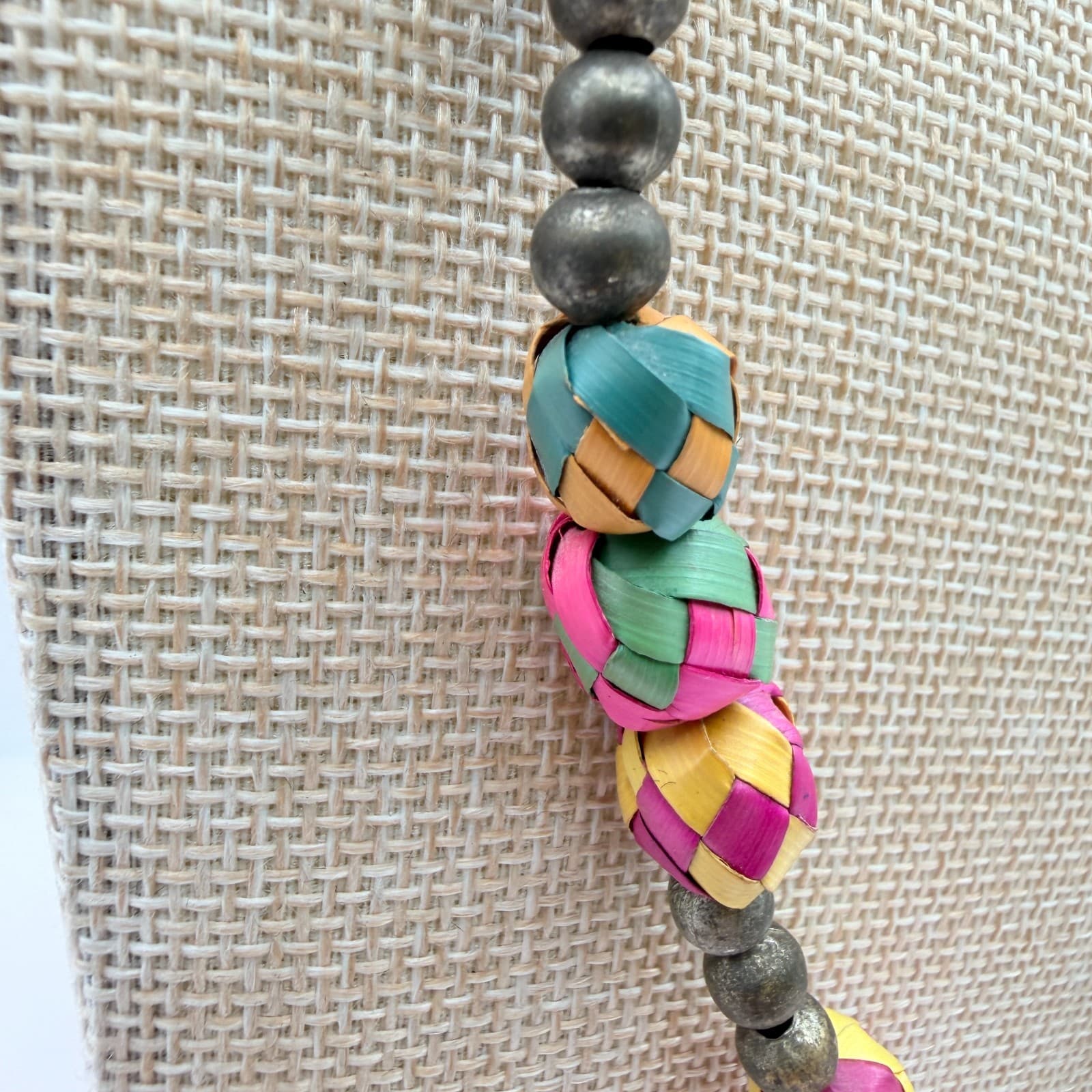 Vintage 90s Beaded Necklace Statement Boho Women's Classic Fashion Jewelry - Thumbnail 7