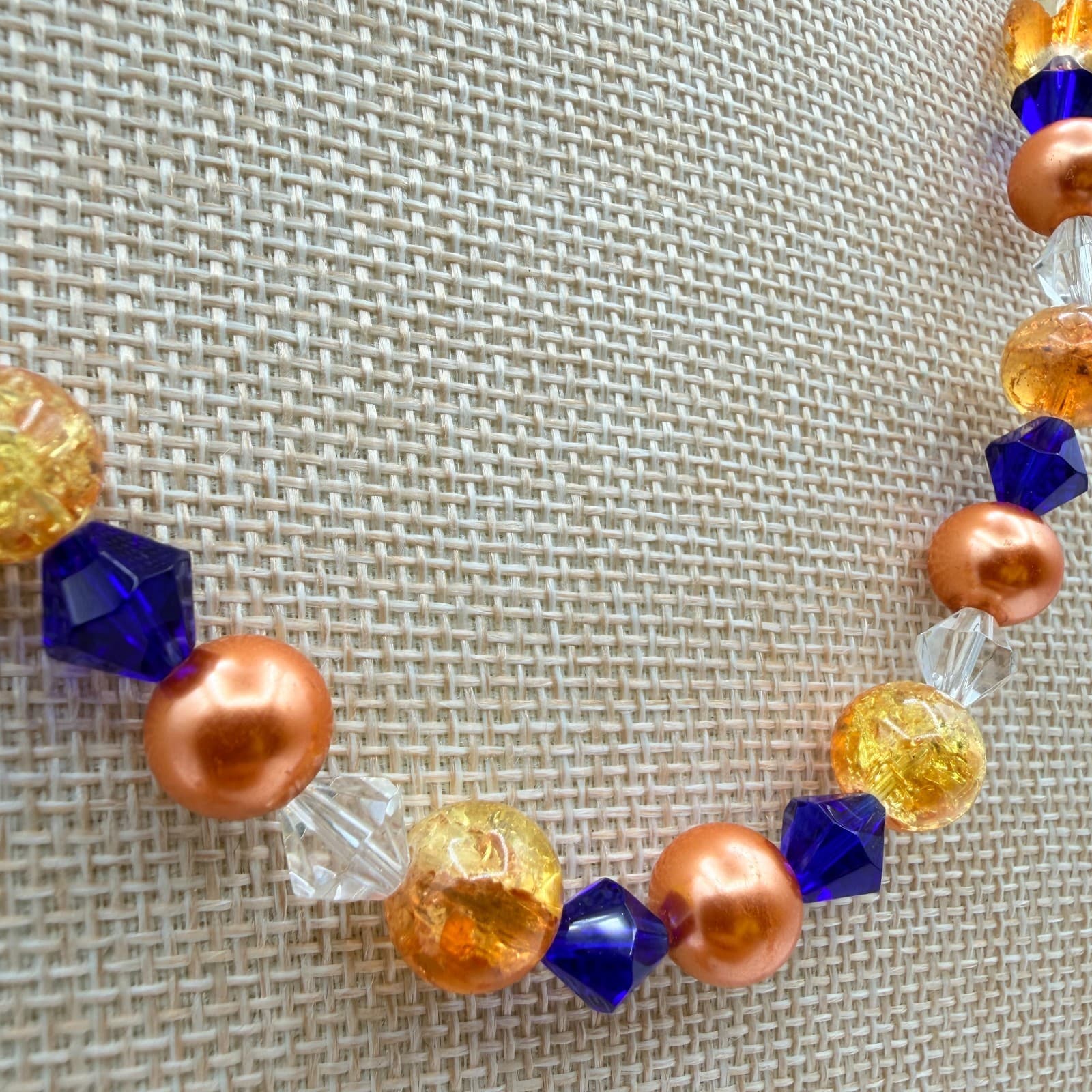 Vintage 90s Faux Pearl Beaded Necklace Retro Boho Women's Classic Jewelry - Thumbnail 4