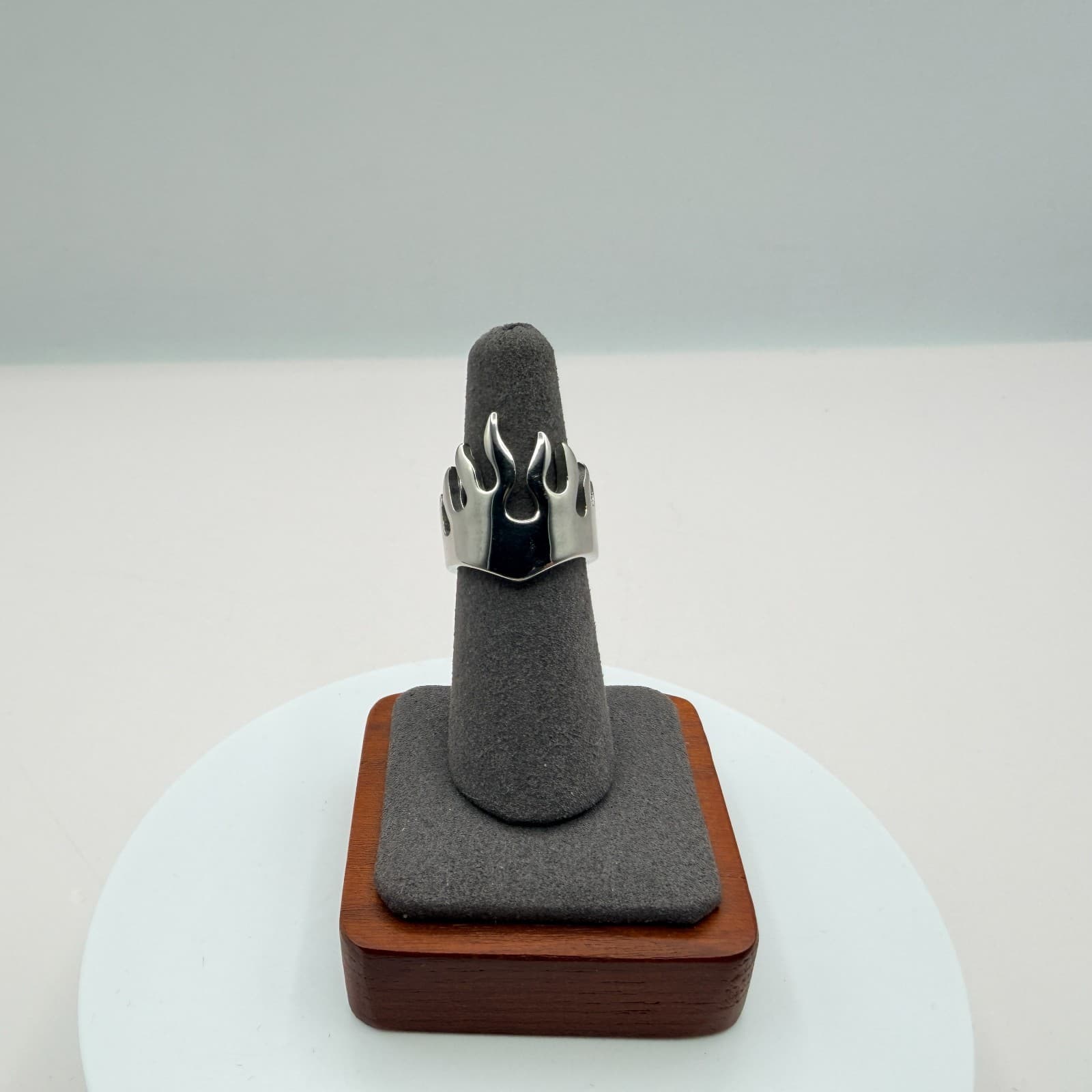 Vintage Y2K Silver Tone Flame Ring Statement Unisex Classic Fashion Jewelry - Thumbnail 8