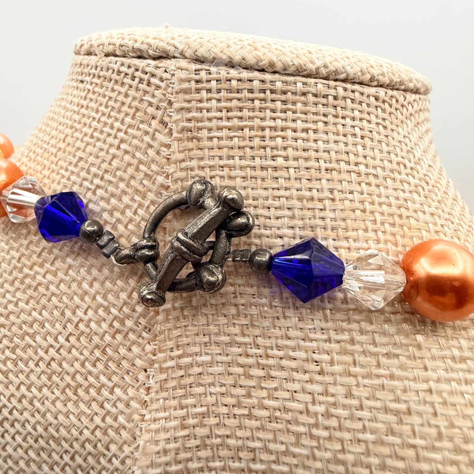 Vintage 90s Faux Pearl Beaded Necklace Retro Boho Women's Classic Jewelry - Thumbnail 6