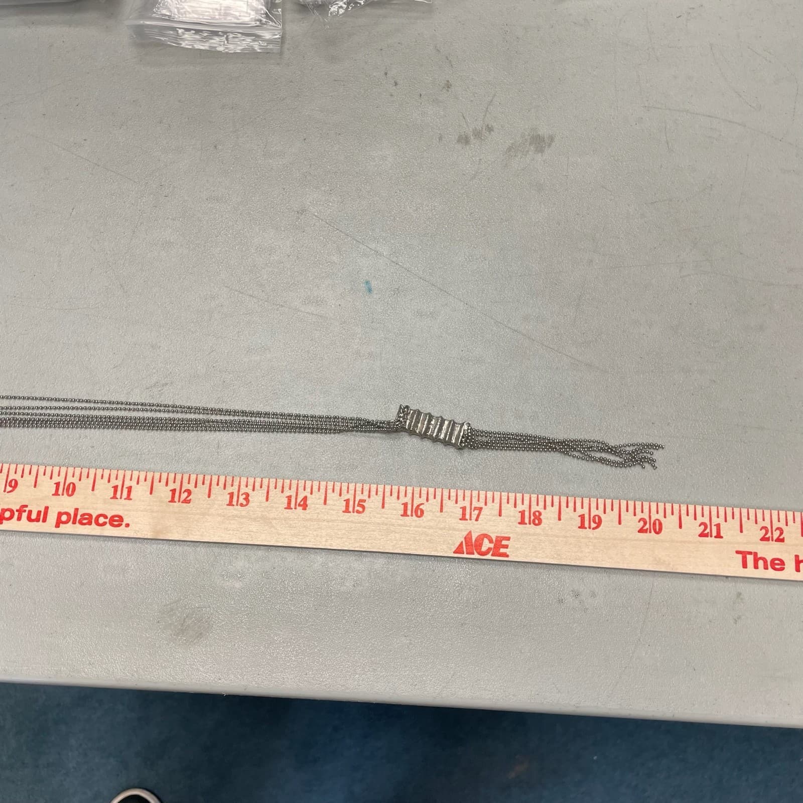 Vintage Yellow Green Glass Rhinestones Silver-Tone Classic Tassel Necklace - 20" - Thumbnail 8