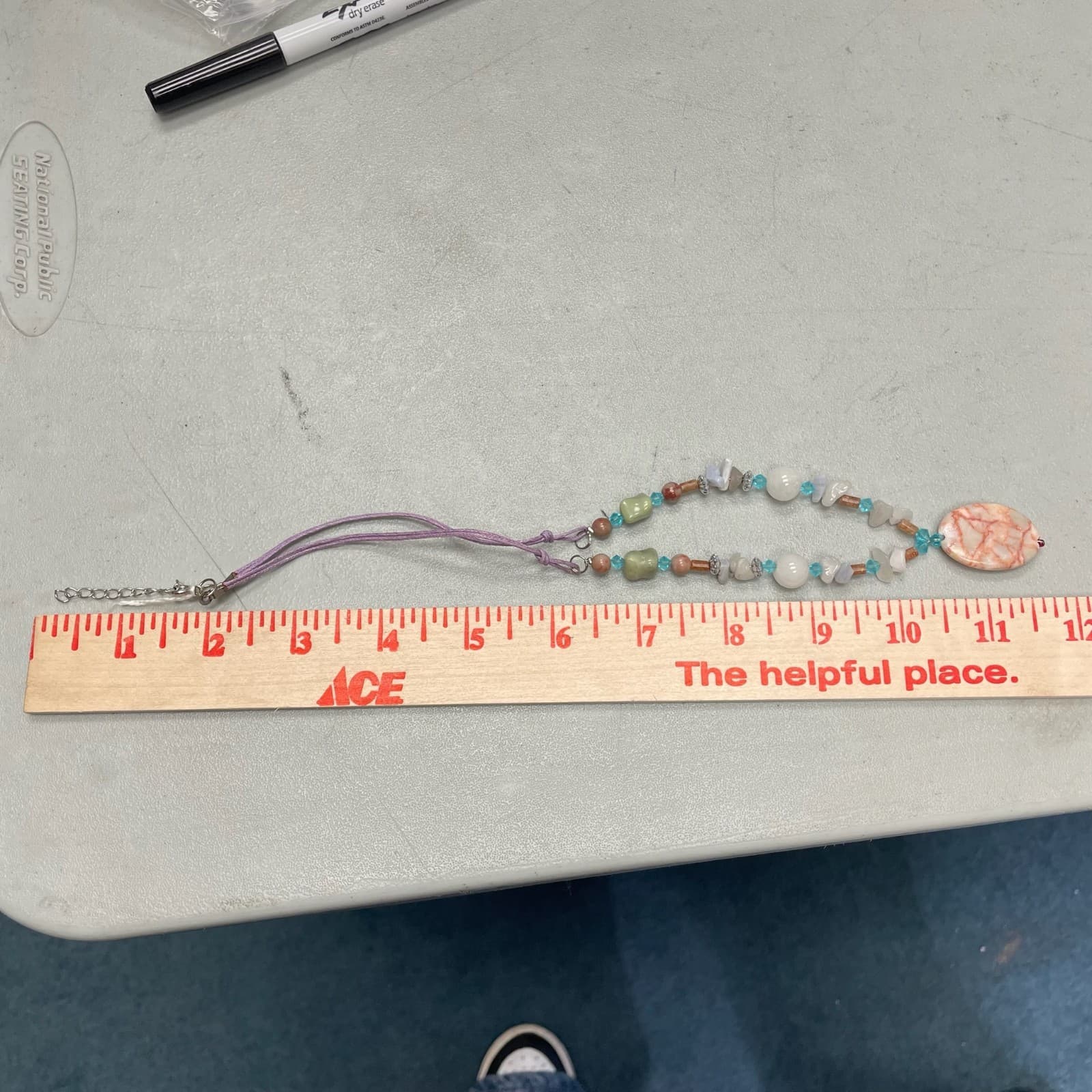 Vintage Multicolor Jasper Quartz Agate Gemstones Lobster Beaded Necklace - 11" - Thumbnail 10