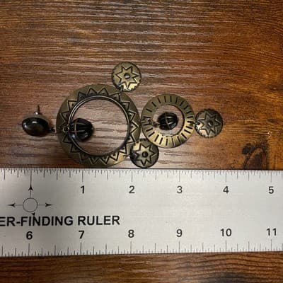 Vintage Bronze Tone Brass Finish Bohemian Star Dangle Drop Earrings - Thumbnail 4