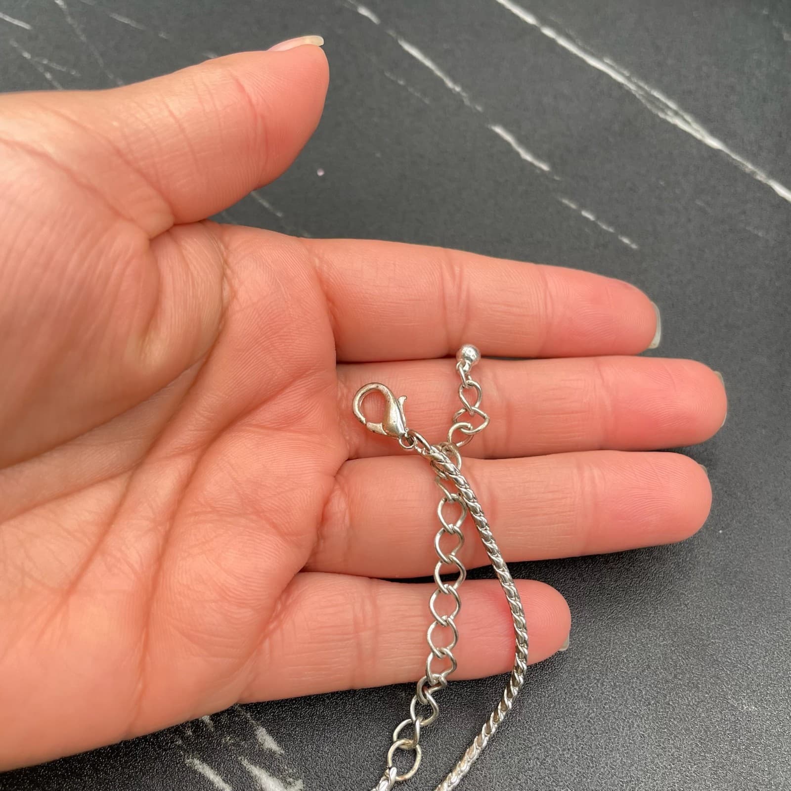 Vintage French Cut Pink Silver Lacquer Aluminium Horseshoe Lobster Charm Pendant - Thumbnail 13