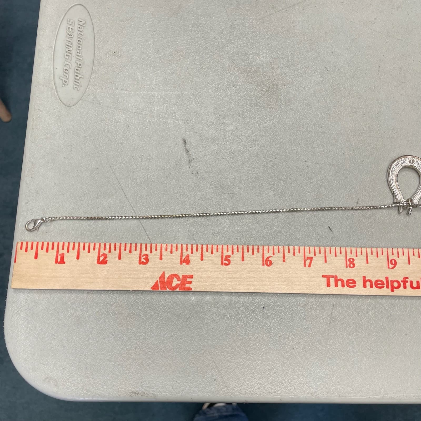 Vintage French Cut Pink Silver Lacquer Aluminium Horseshoe Lobster Charm Pendant - Thumbnail 10