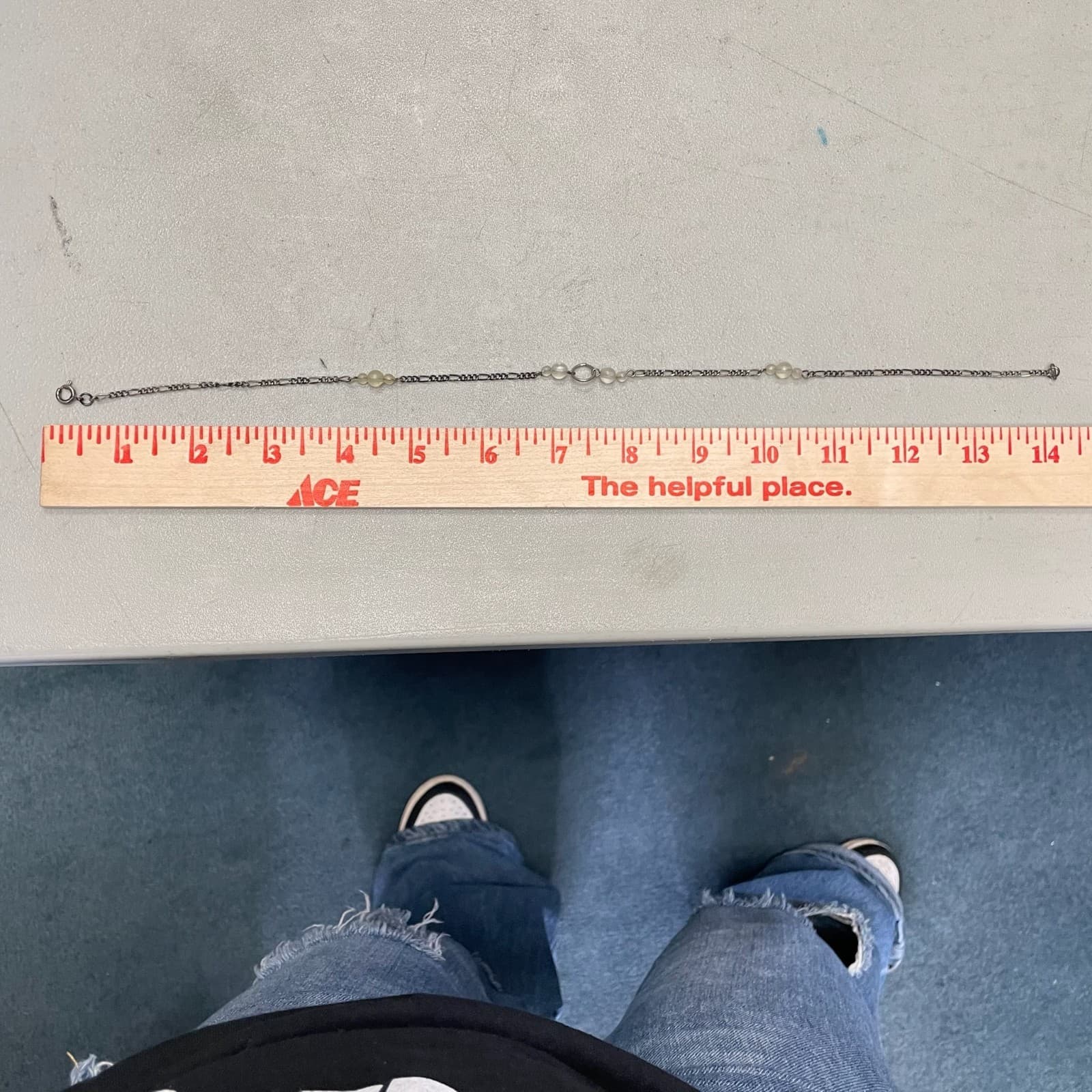 Vintage Silver-Tone Clear Beaded Fashion Romantic Lobster Chain Necklace - Thumbnail 10