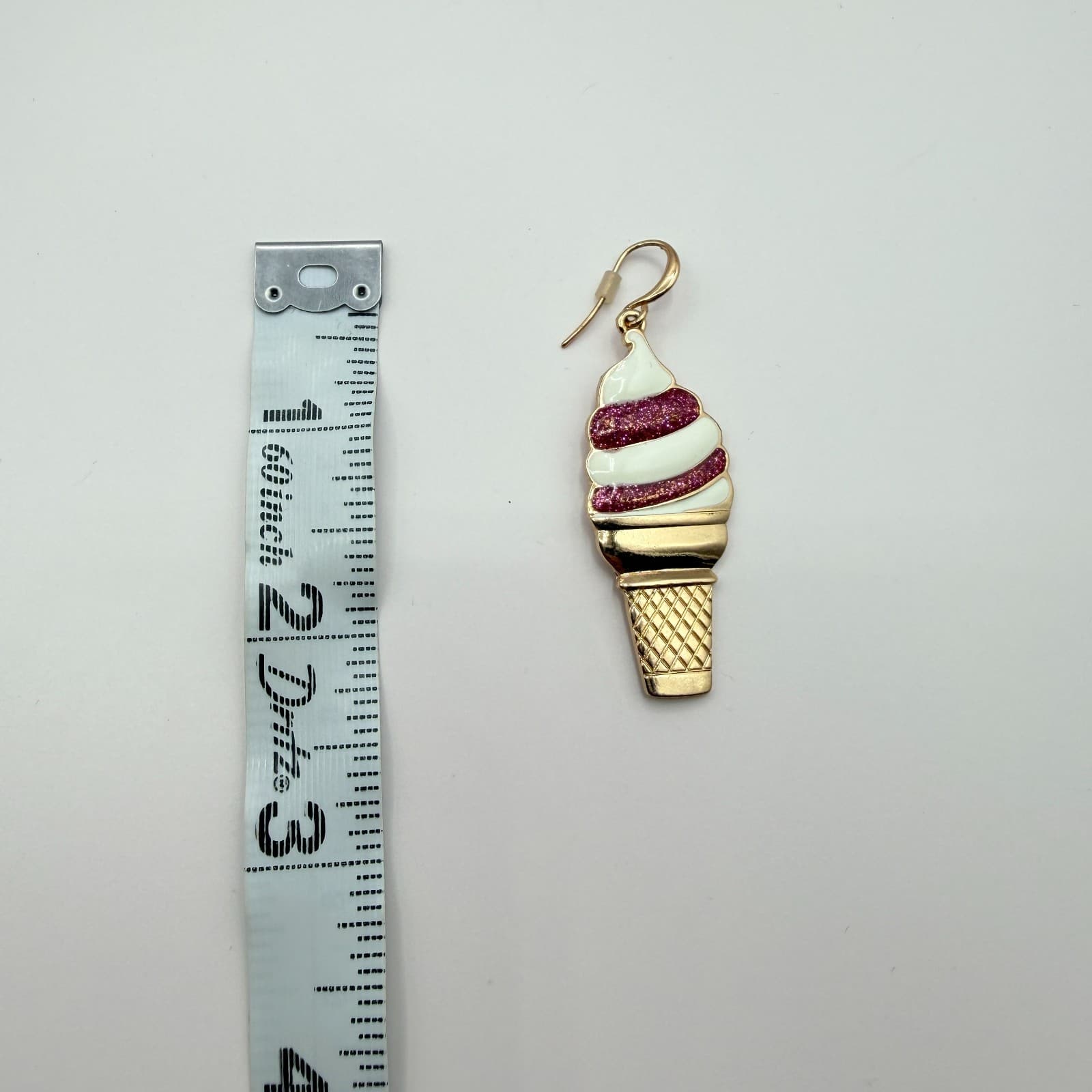 Vintage 90s SUGARFIX Enamel Ice Cream Cone Dangle Earrings Fashion Jewelry - Thumbnail 9