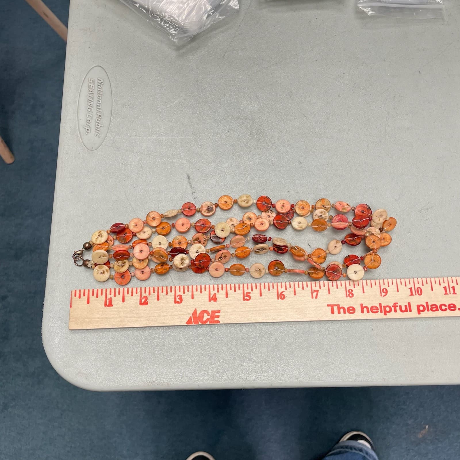 Vintage Multicolor Shell Nugget Nude Dyed Wood Lobster Beaded Necklace - 19" - Thumbnail 8