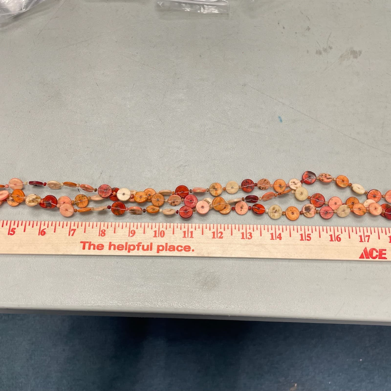 Vintage Multicolor Shell Nugget Nude Dyed Wood Lobster Beaded Necklace - 19" - Thumbnail 10