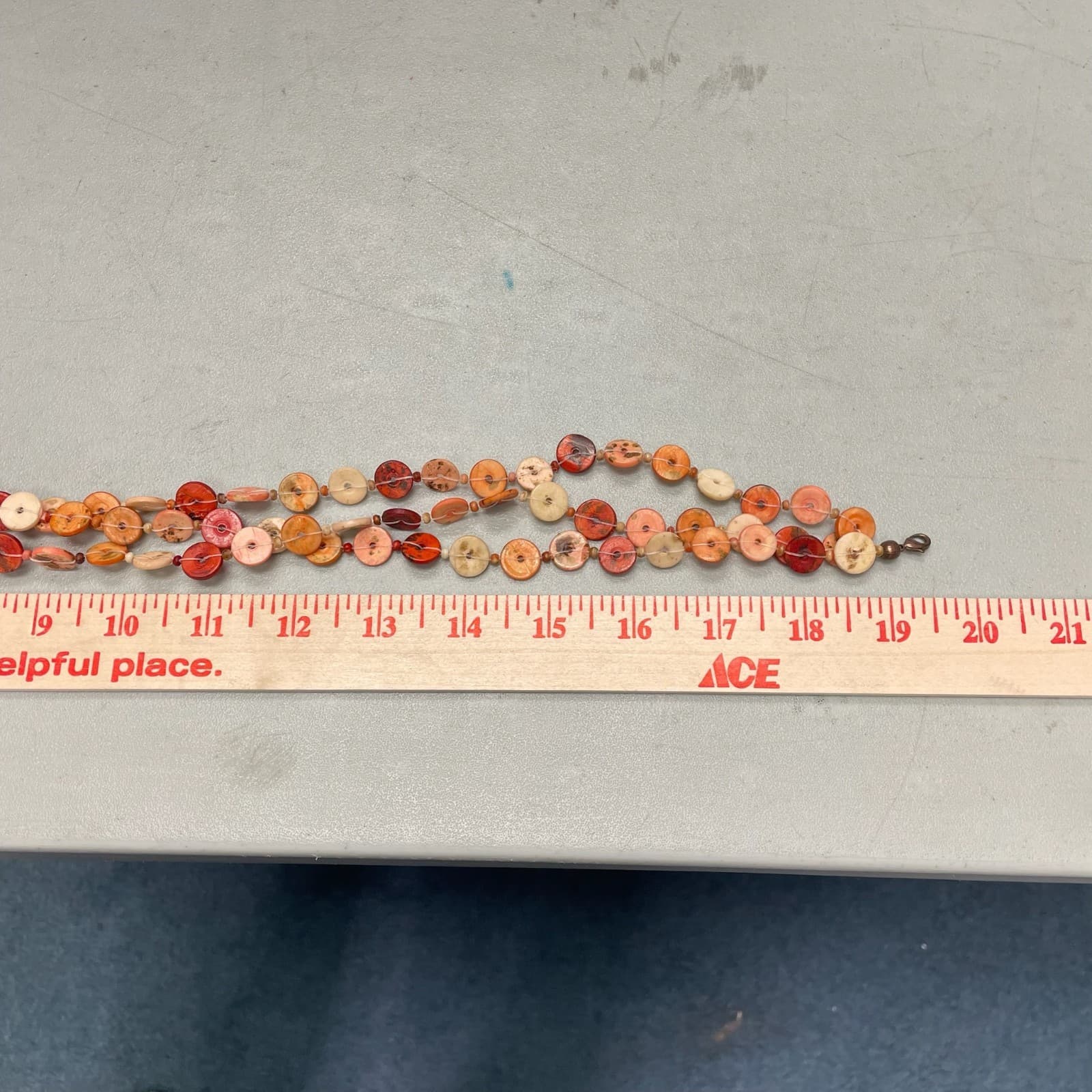 Vintage Multicolor Shell Nugget Nude Dyed Wood Lobster Beaded Necklace - 19" - Thumbnail 11