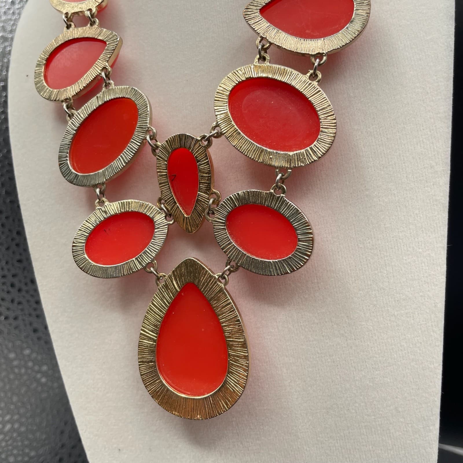 Vintage Handcrafted Orange Teardrop Fashion Bohemian Statement Bib Necklace - Thumbnail 11