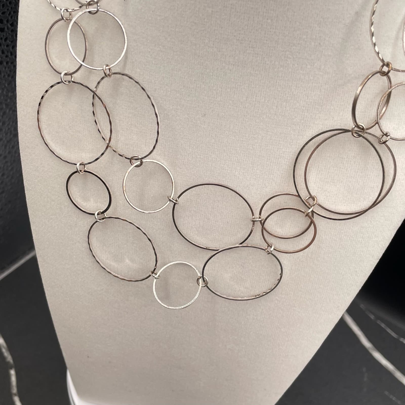 Vintage Silver-Tone Lobster Geometric Statement Cluster Multi-Strand Ring Link - Thumbnail 7