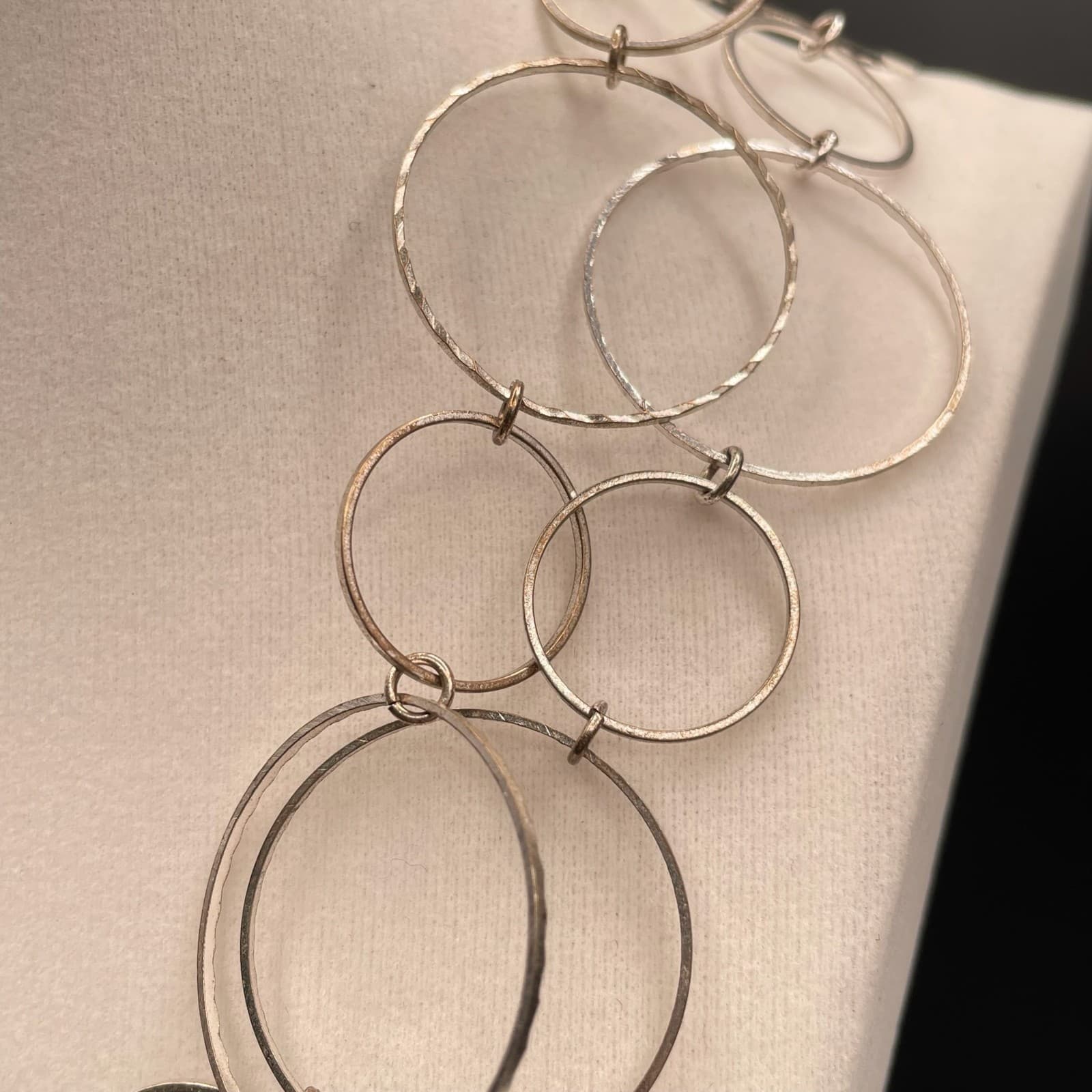 Vintage Silver-Tone Lobster Geometric Statement Cluster Multi-Strand Ring Link - Thumbnail 5