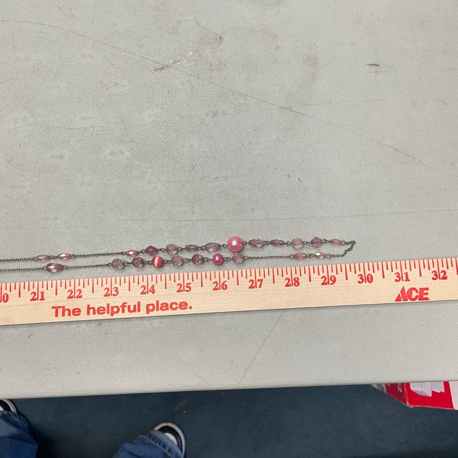 Vintage Pink Faux Pearl Crystal Glass Silver-Tone Classic Beaded Necklace - 30" - Thumbnail 15