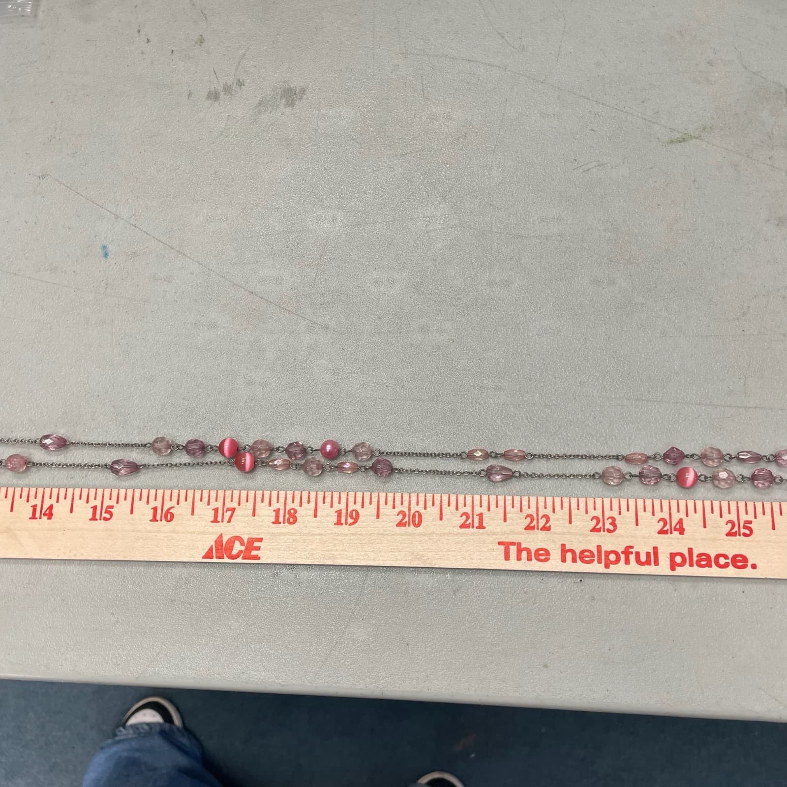 Vintage Pink Faux Pearl Crystal Glass Silver-Tone Classic Beaded Necklace - 30" - Thumbnail 14