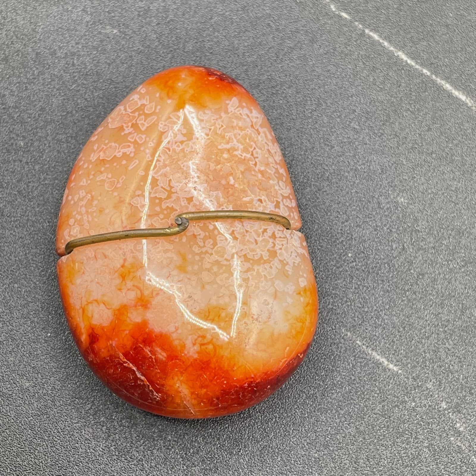 Vintage Carnelian Agate Polished Reddish-Orange Chalcedony Collectible Gemstone - Thumbnail 9