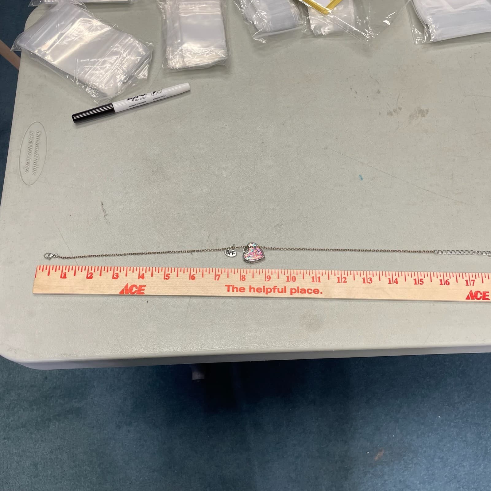 Vintage BFF Gold-Tone Lobster Crayon Glitter Heart Pendant Opening Locket - Thumbnail 15