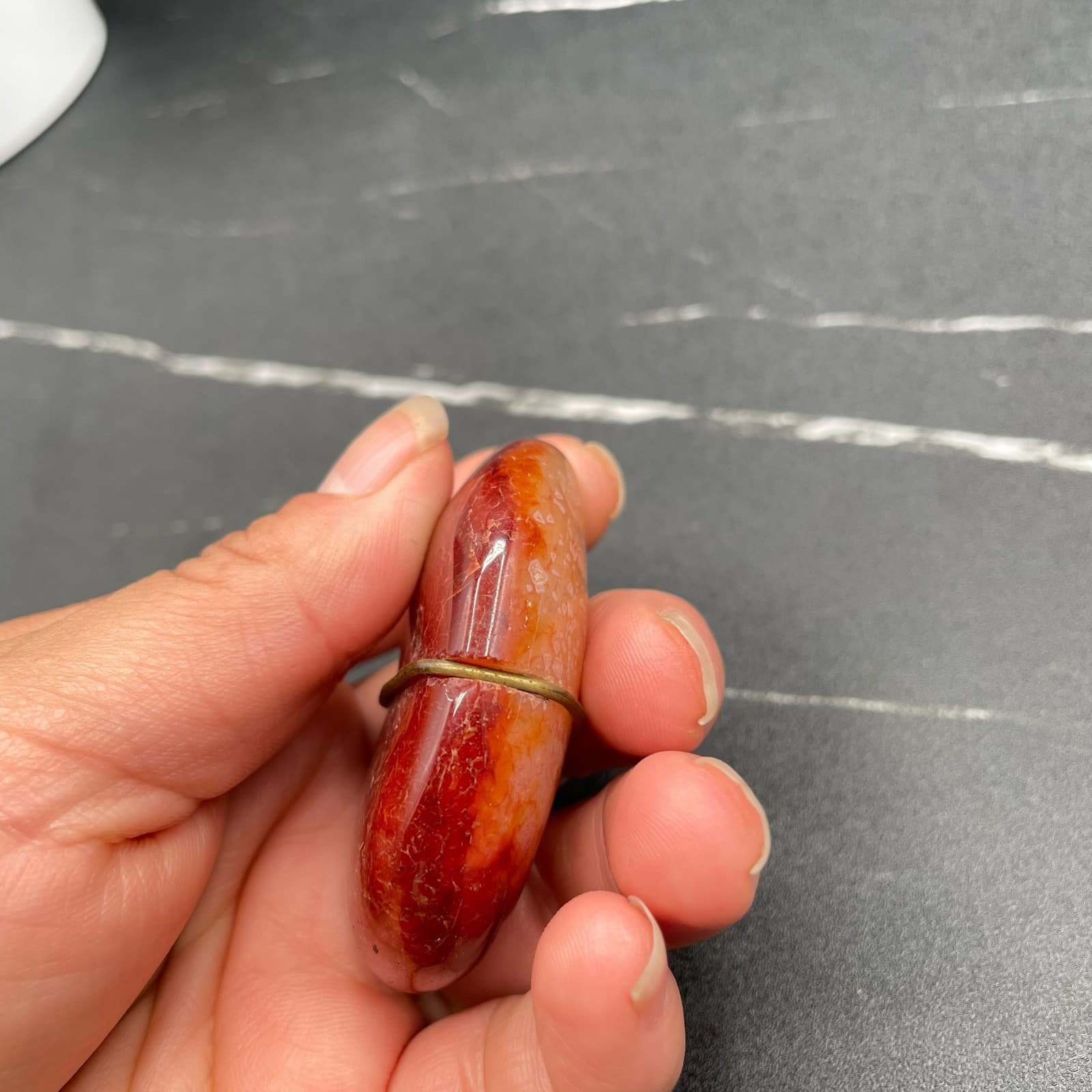 Vintage Carnelian Agate Polished Reddish-Orange Chalcedony Collectible Gemstone - Thumbnail 6
